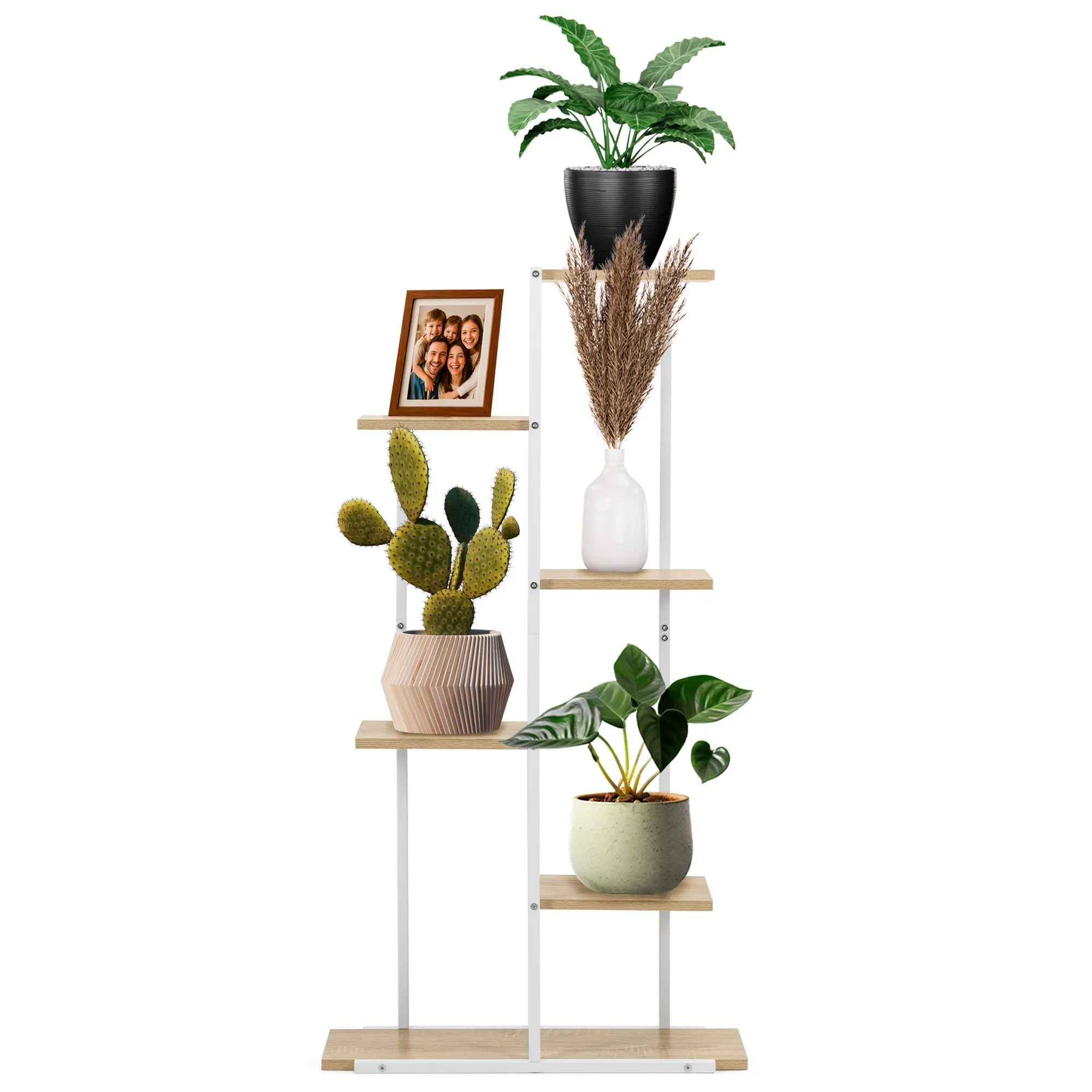 bijeli metalni stalak za cvijeće 60 x 20 x 113 cm - slika 8