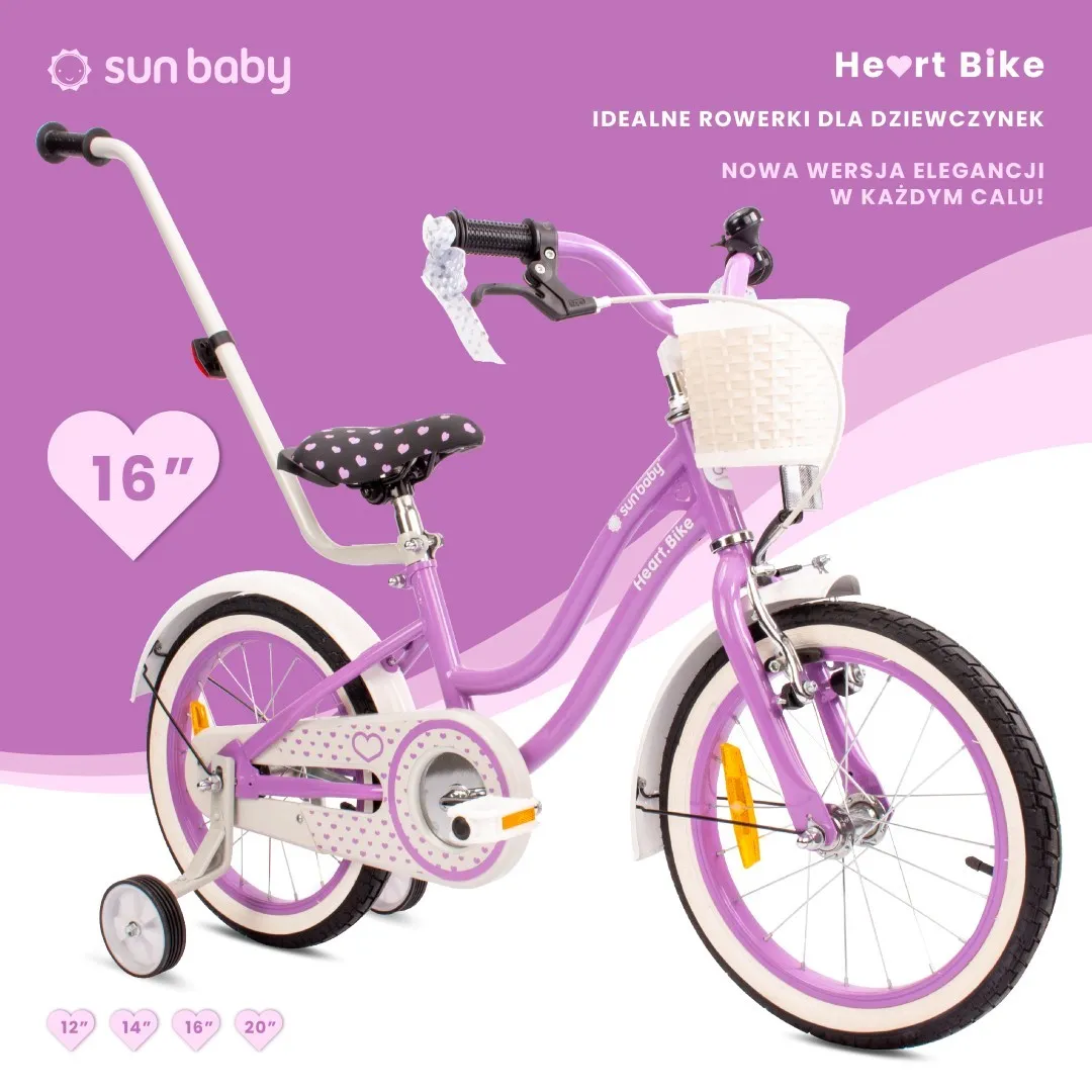 dječji bicikl guralica heart 16" ljubičasti - slika 6