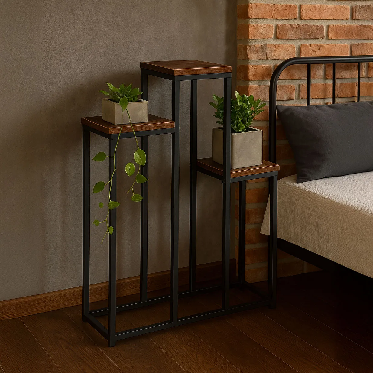 modernhome loft stalak za cvijeće za dekoraciju, s 3 police - slika 4