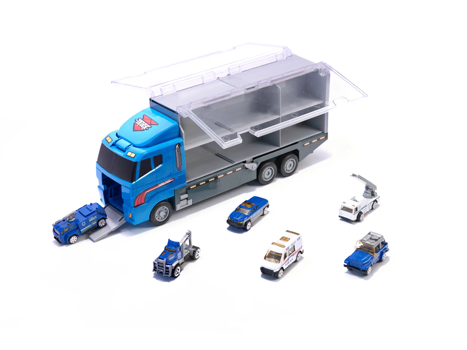 kamion transporter policijskih vozila 6 komada - slika 3