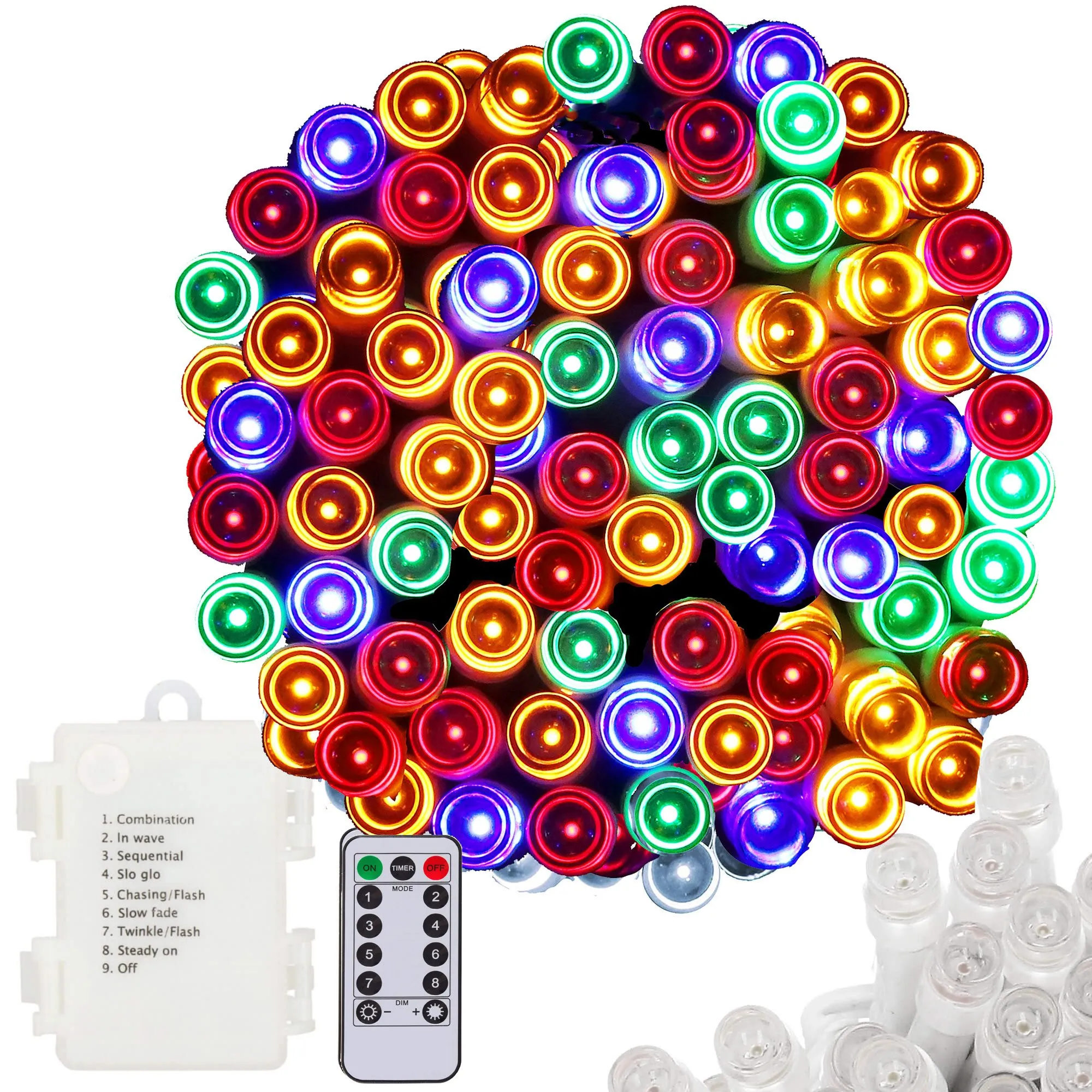 led lampice na baterije – 100 lampica višebojne - slika 8
