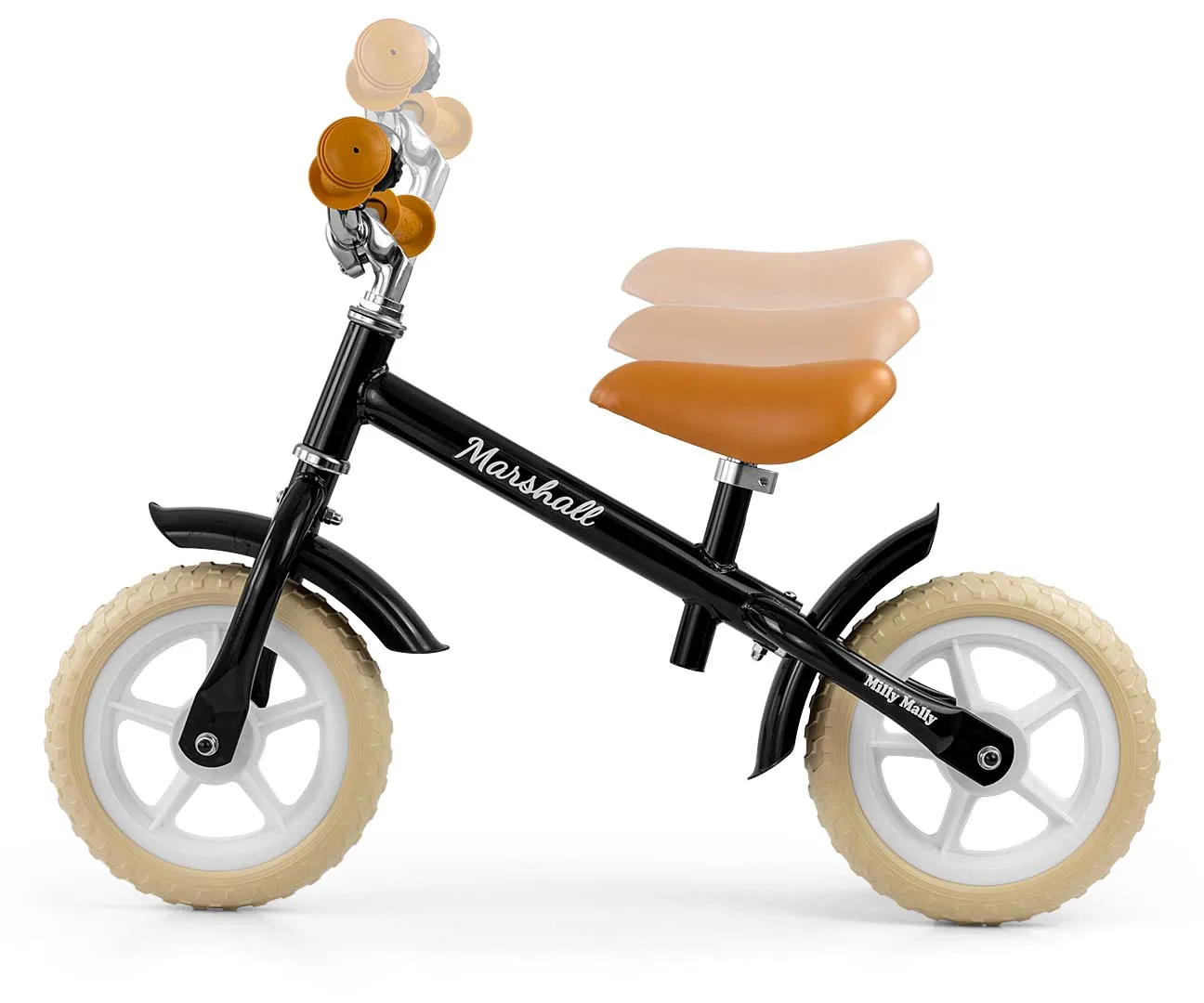 milly mally dječji bicikl bez pedala marshall crni - slika 3