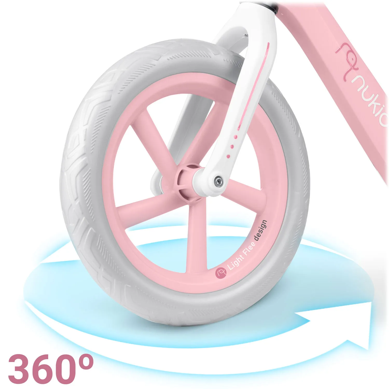 nukido light flee bicikl bez pedala, rozi - slika 7