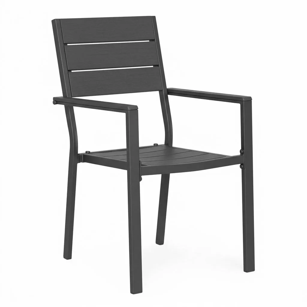multigarden set od 2 vrtne stolice za terasu ili balkon, hdpe i čelik, sive - slika 6