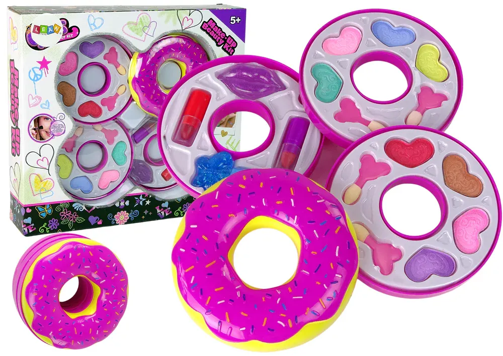 set kozmetike paleta sjenila i ruževa doughnut - slika 2
