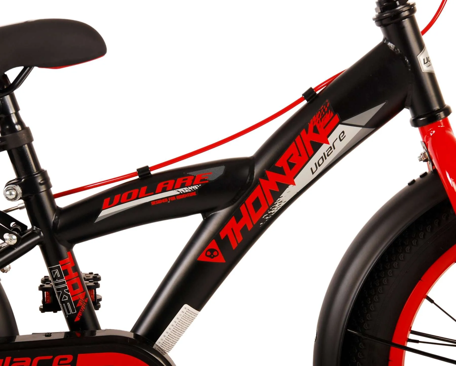 dječji bicikl volare thombike 16" s dvije ručne kočnice crno-crveni - slika 8