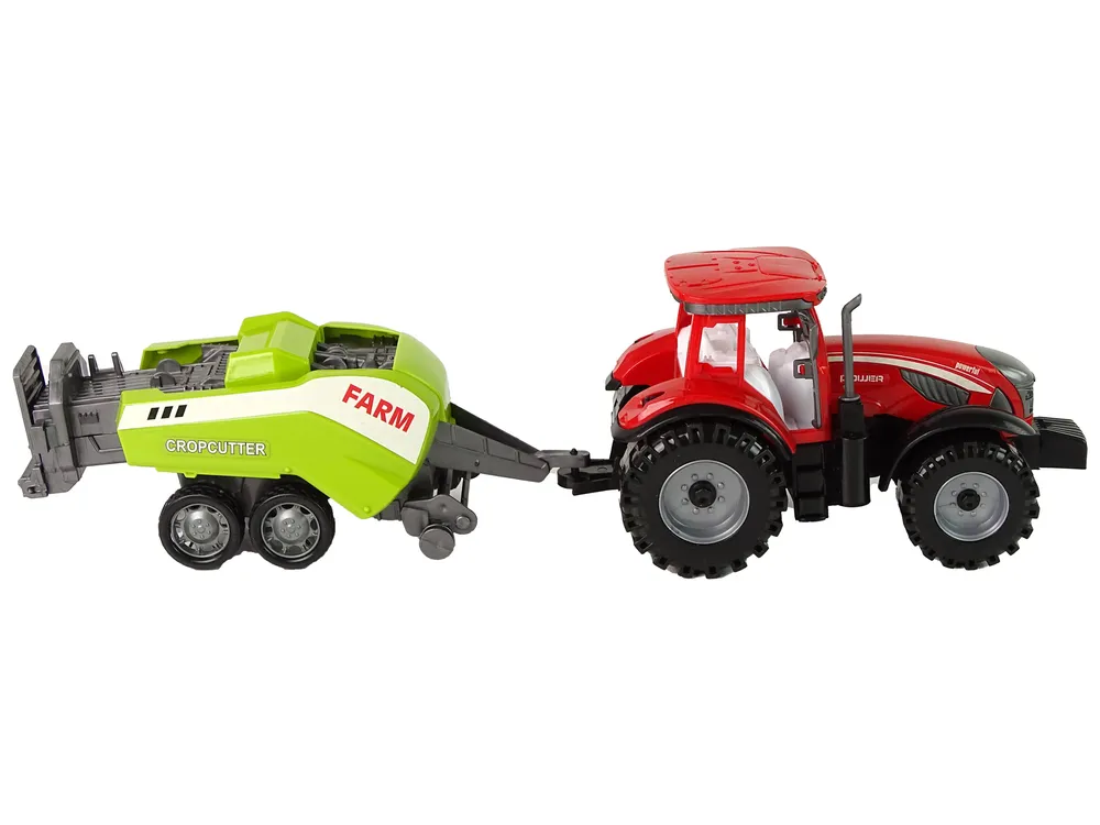 crveni traktor sa zelenom sijačicom - slika 6