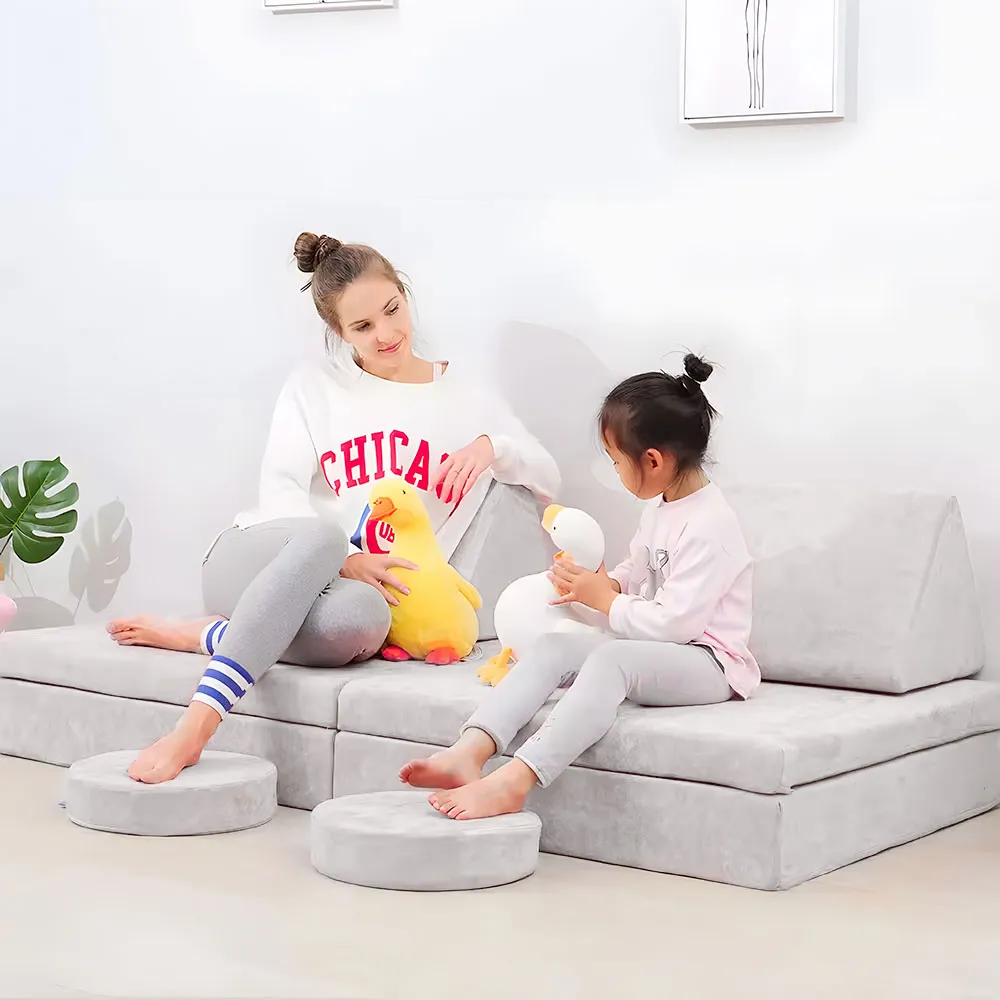 ecotoys diy modularna sofa sa 8 jastuka - siva - slika 3