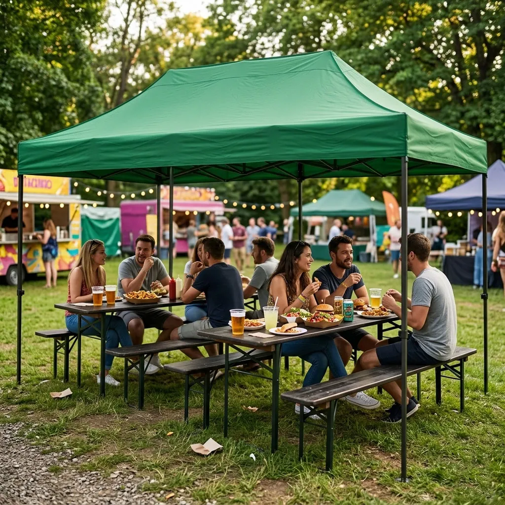 multigarden automatski samosklapajući vrtni paviljon 3 × 6 m, zeleni - slika 3