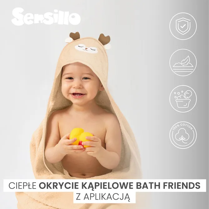 bathfriends ručnik za djecu 100x100 roe bež - slika 6