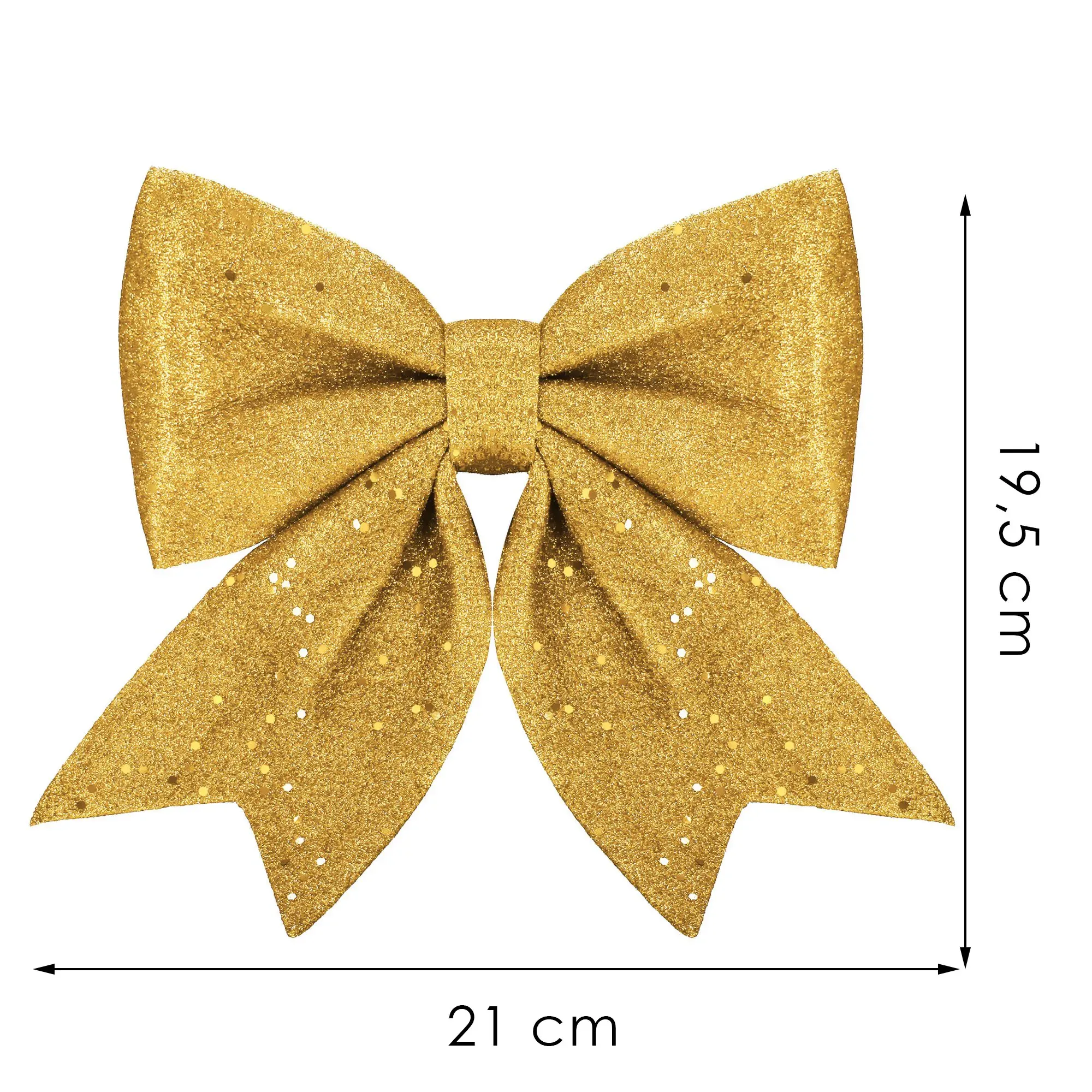 springos božićna mašna, 8 x 8 cm , glitter zlatna - slika 2