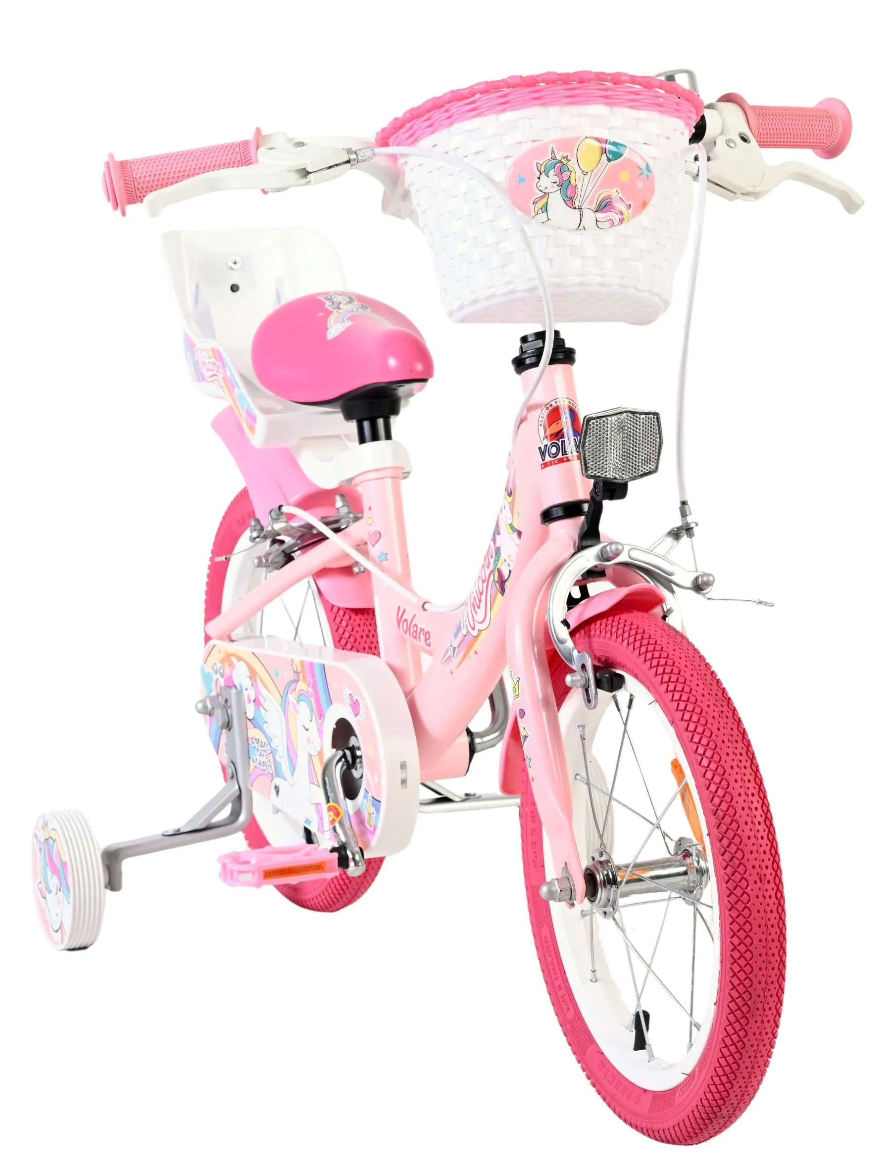 volare dječji bicikl unicorn 14″ ružičaste boje, s dvije ručne kočnice - slika 6