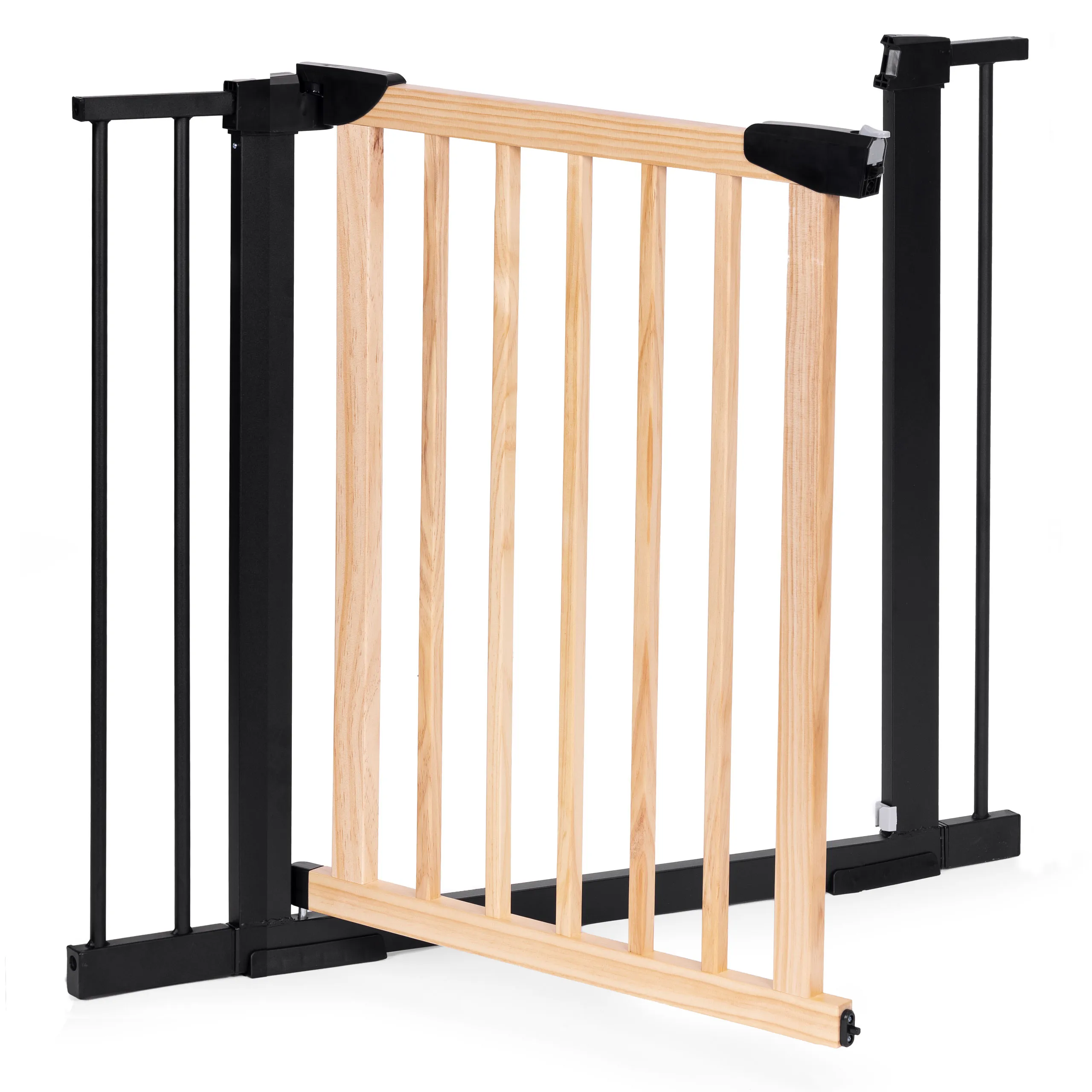 sigurnosna ograda, 74-100 cm, za stepenice i vrata, metal i drvo, dodatni paneli, ecotoys - slika 8