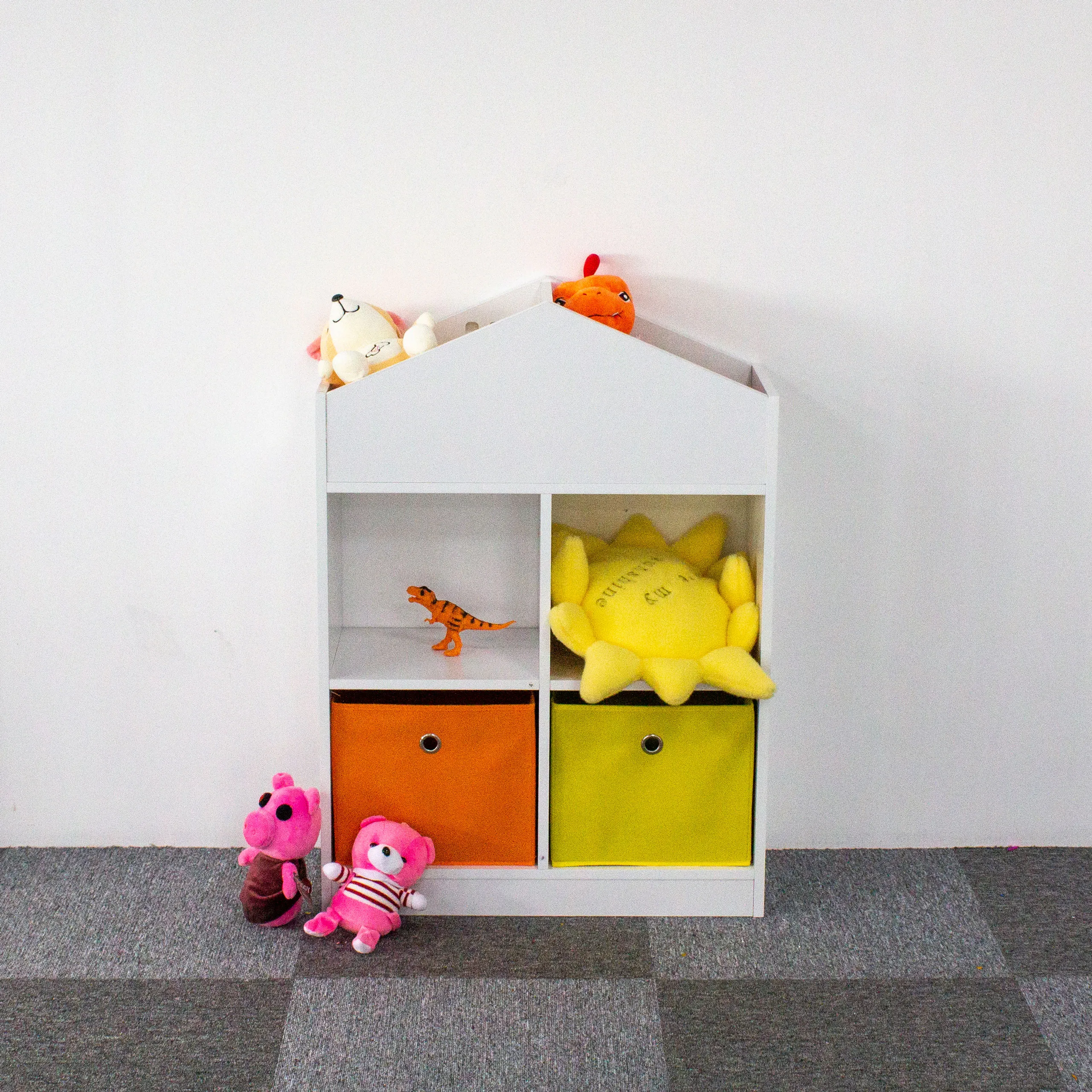ecotoys drveni dječji ormarić–polica za lutke s pretincima - slika 8