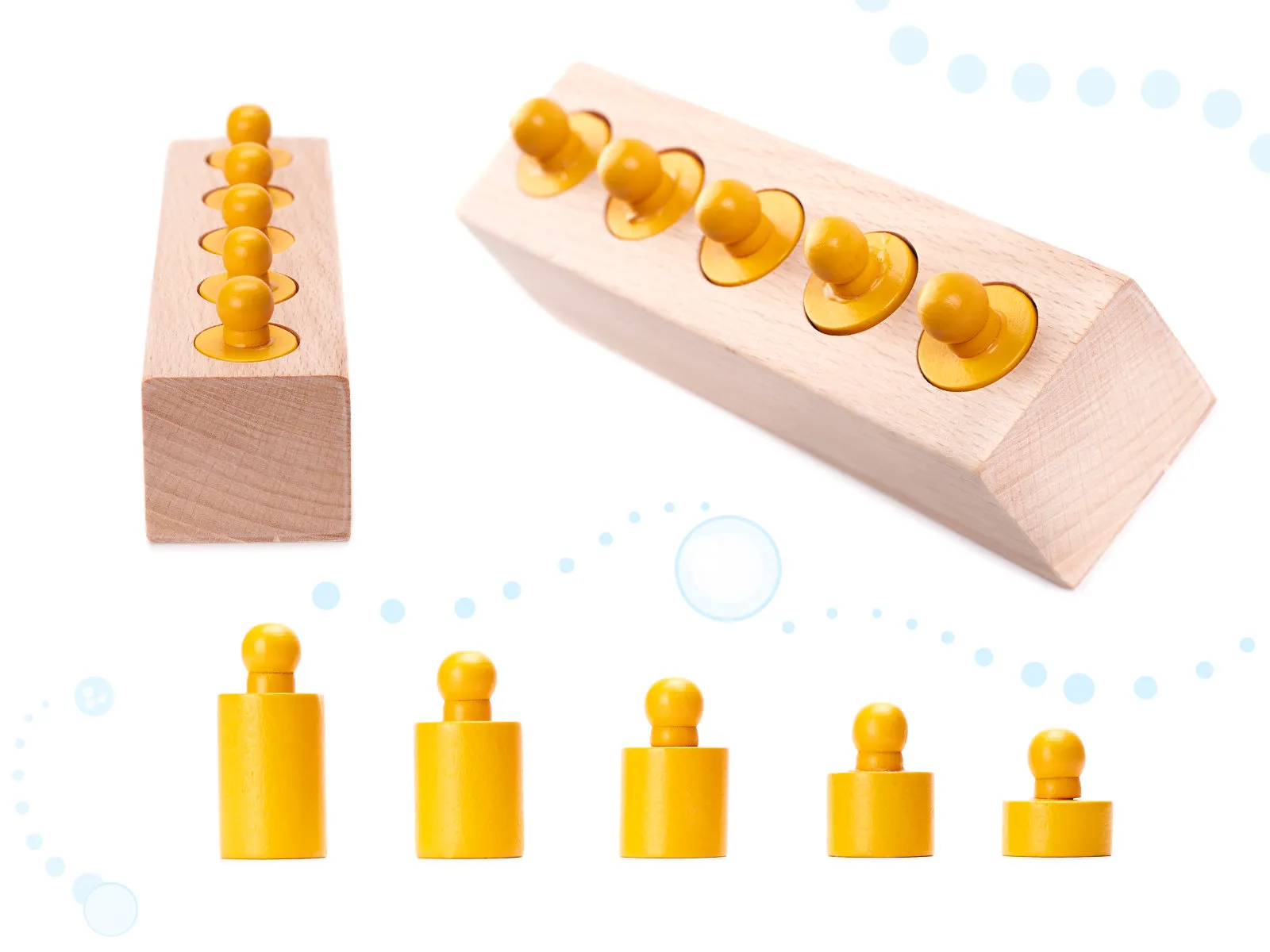 montessori šareni drveni utezi - slika 5