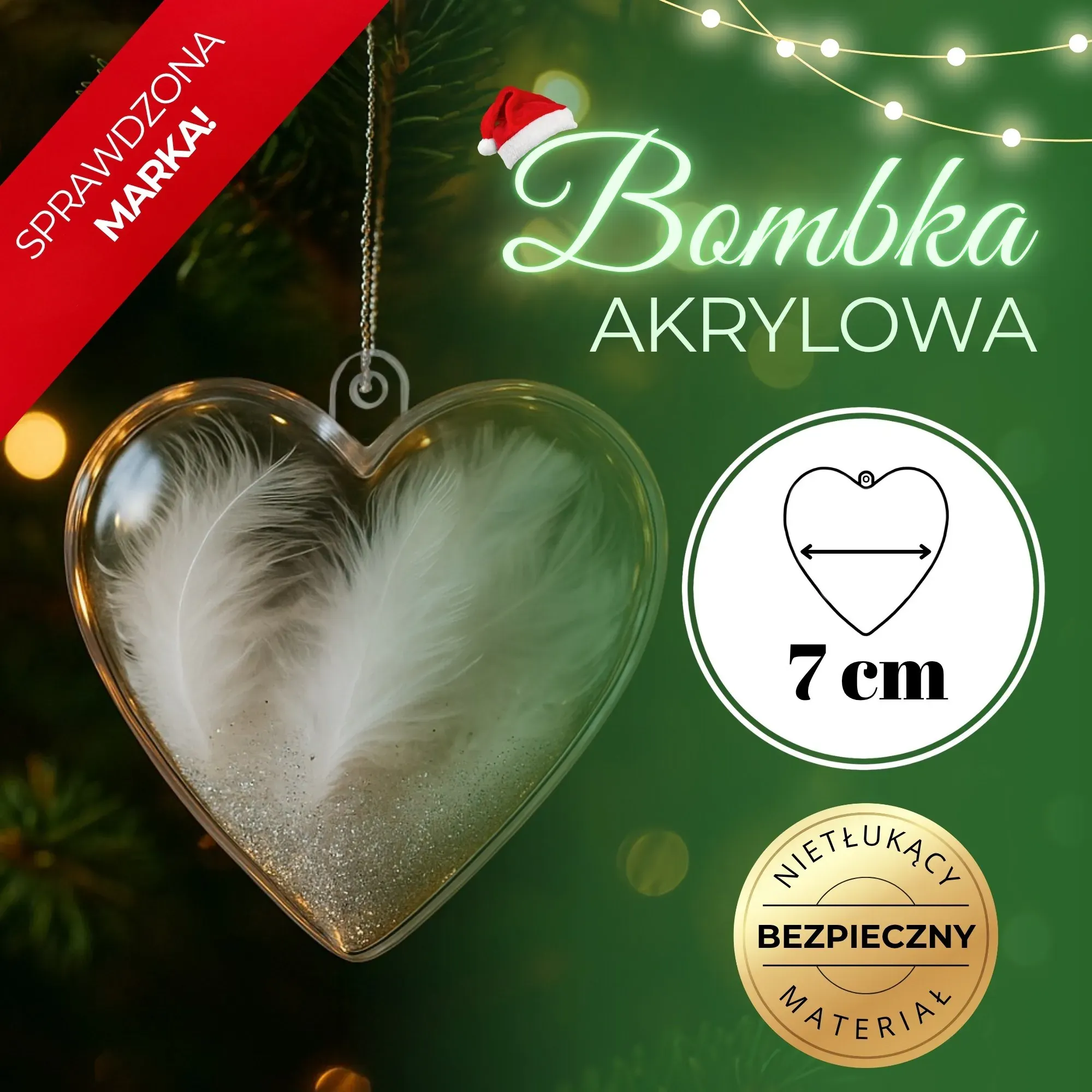 prozirno srce od akrila 7 cm - slika 2