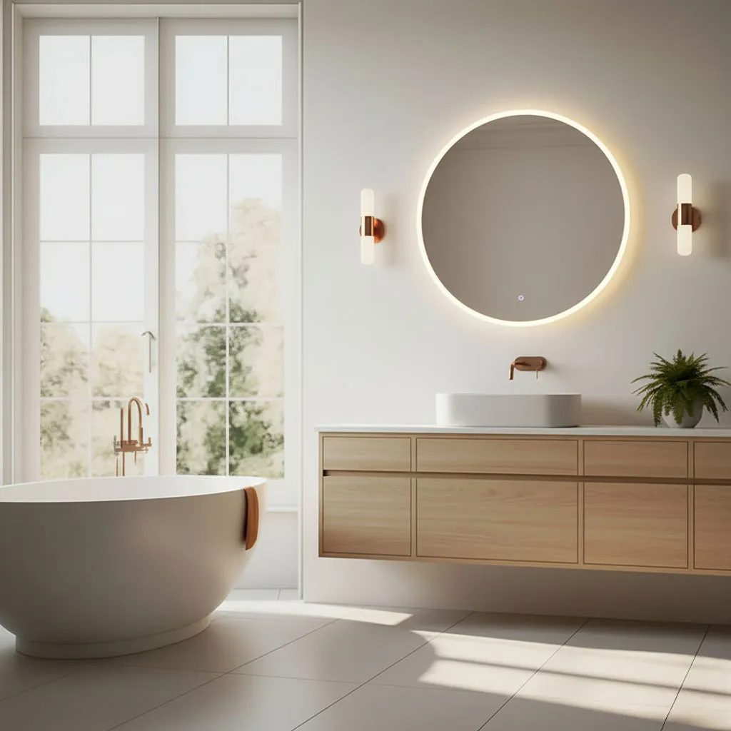 modernhome led kupaonsko ogledalo 80 cm – 3 boje svjetla, dodirni prekidač - slika 3