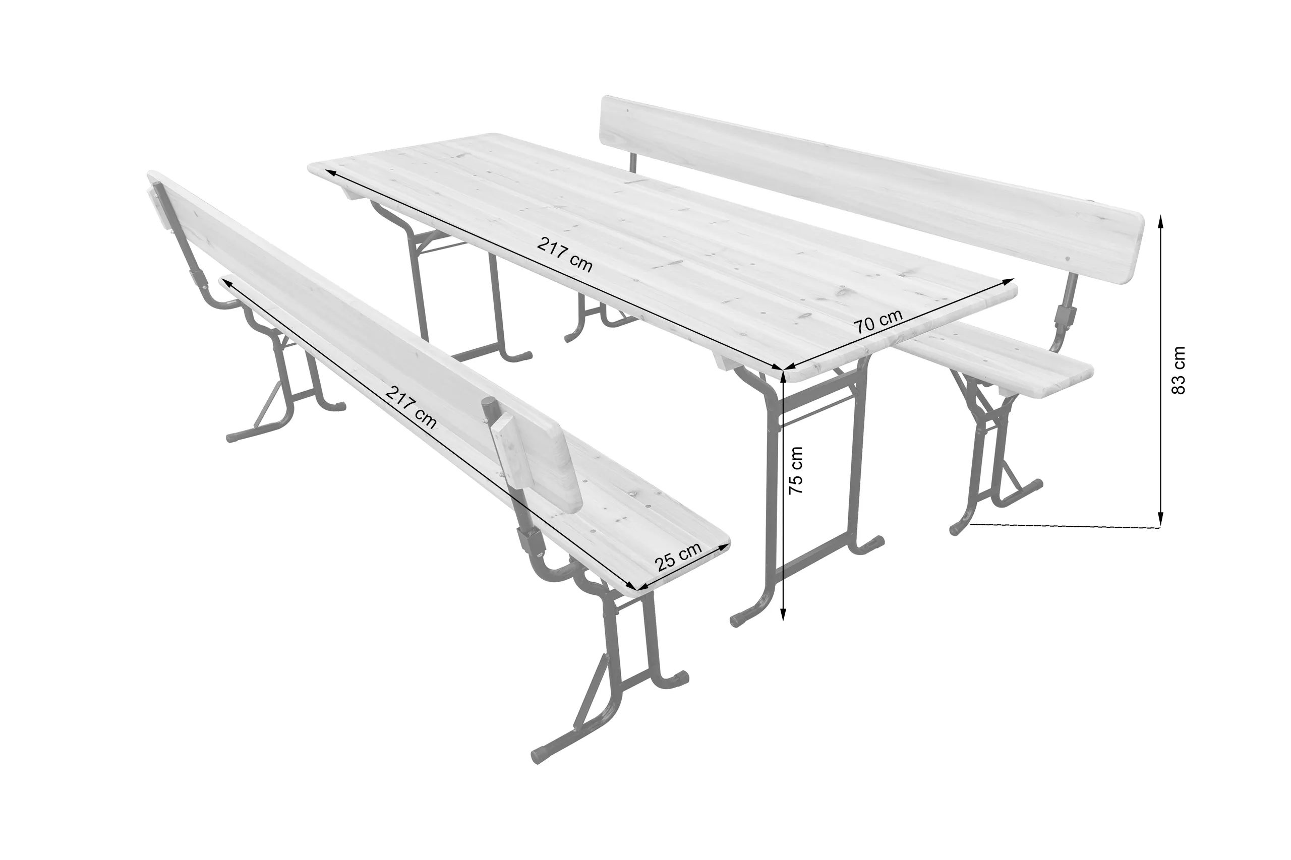vrtni set s naslonima 220 cm - slika 8