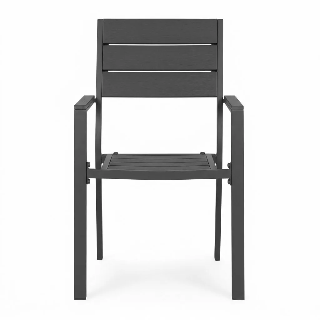 multigarden set od 2 vrtne stolice za terasu ili balkon, hdpe i čelik, sive - slika 5