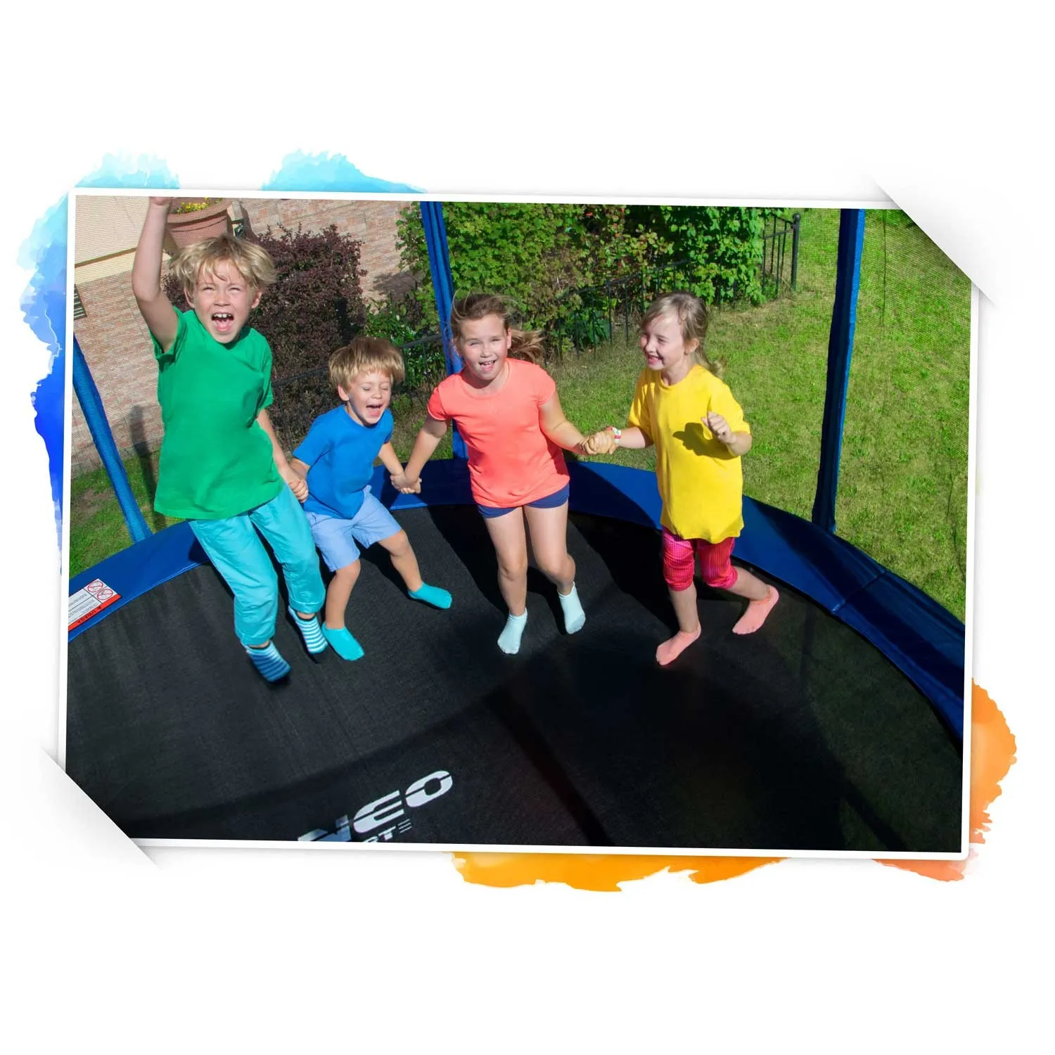 vrtni trampolin 8ft/252cm s vanjskom mrežom i neo-sportskim ljestvama - slika 9