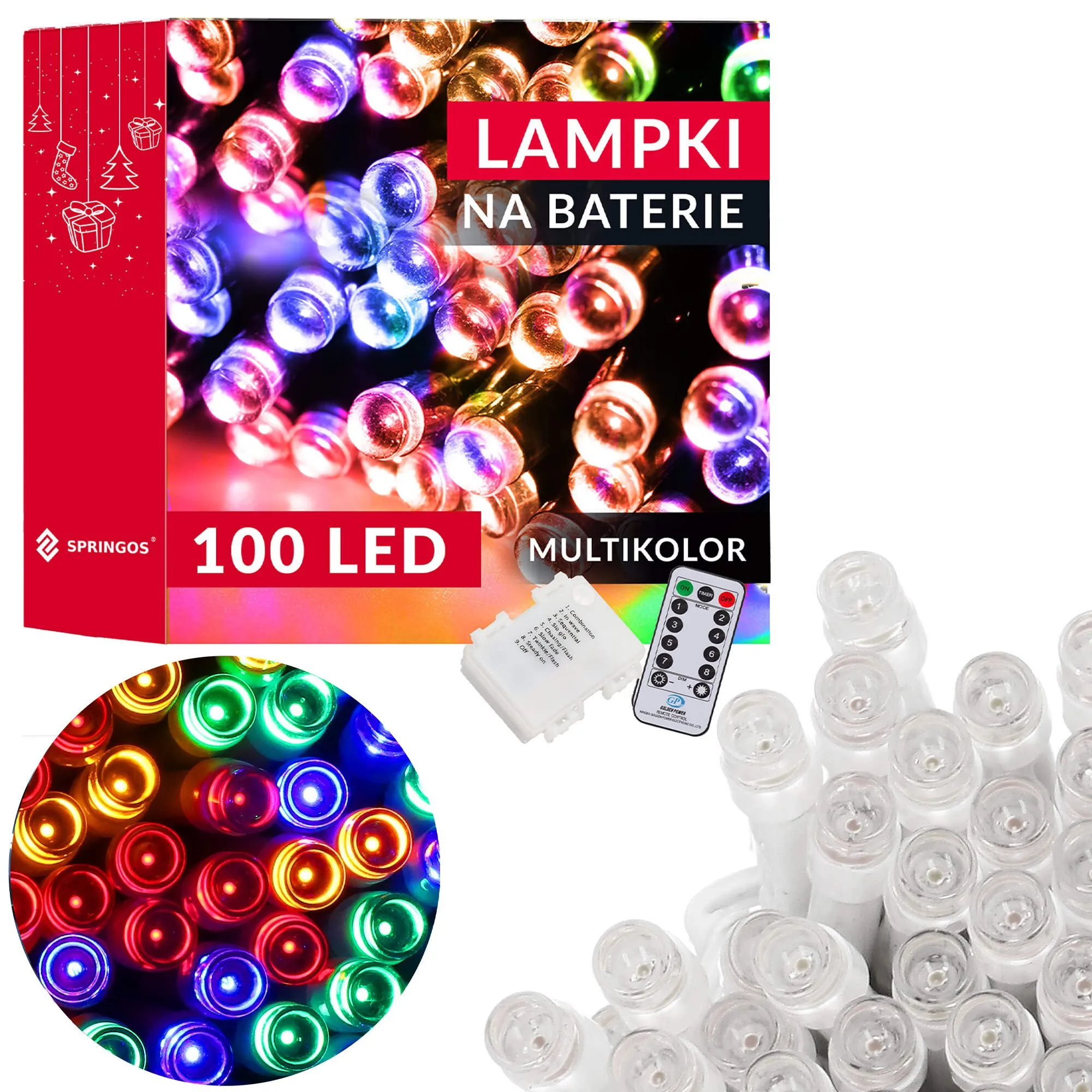 led lampice na baterije – 100 lampica višebojne - slika 7