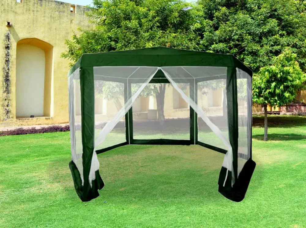 multigarden komercijalni vrtni paviljon šator – 2 × 2 × 2 m, s mrežom protiv komaraca, zeleni - slika 3