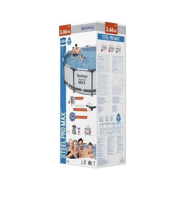 bestway montažni bazen 366 x 100 cm sa pumpom i ljestvama - slika 5