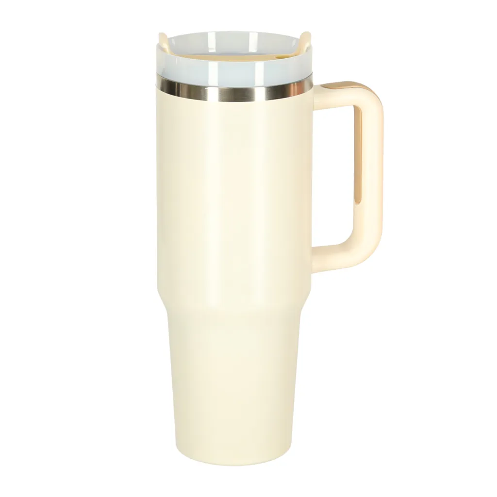 termo šalica s ručkom, termosica 1200 ml, boja krem - slika 6