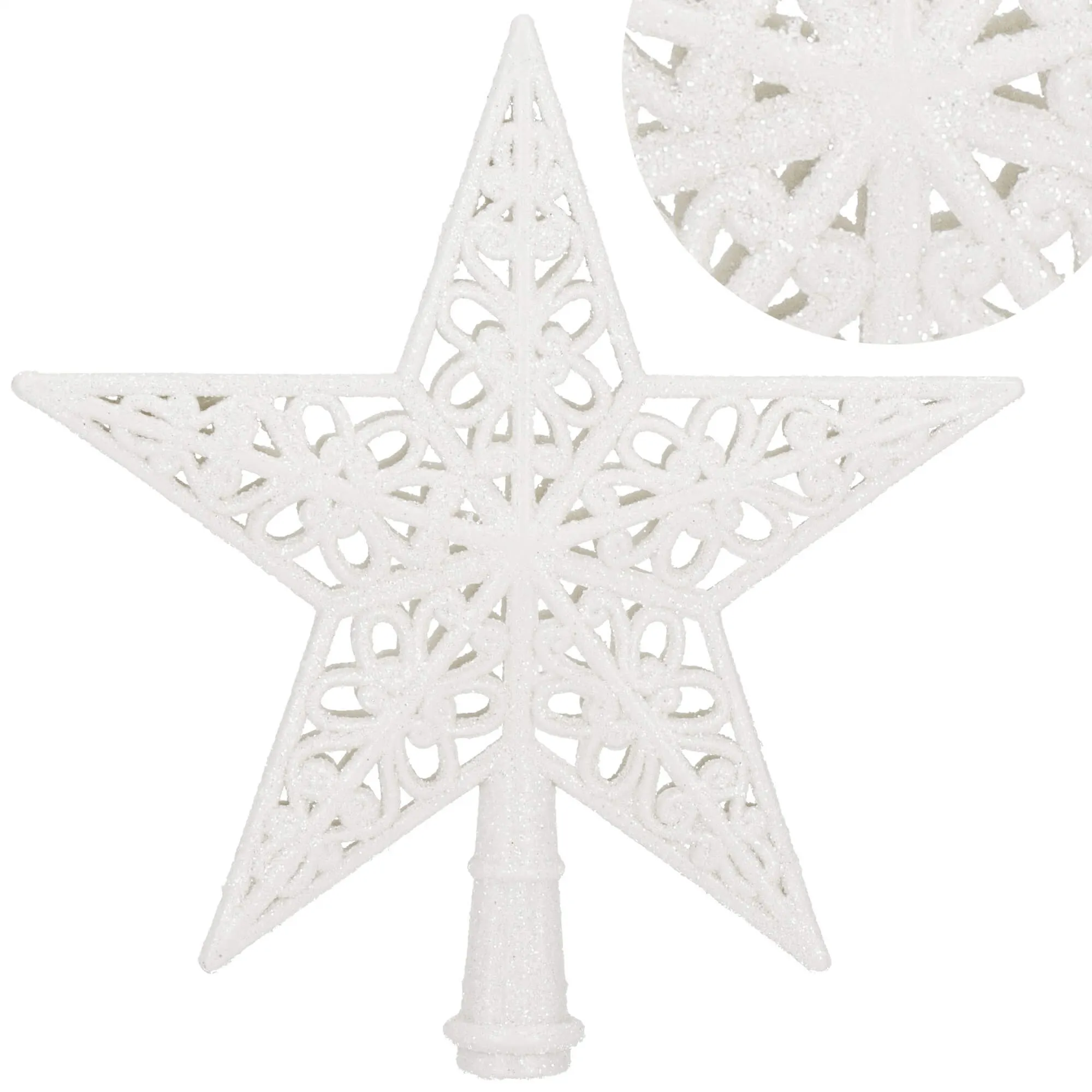 božićni ukras zvijezda 19,5 × 20,5 cm bijela - slika 4
