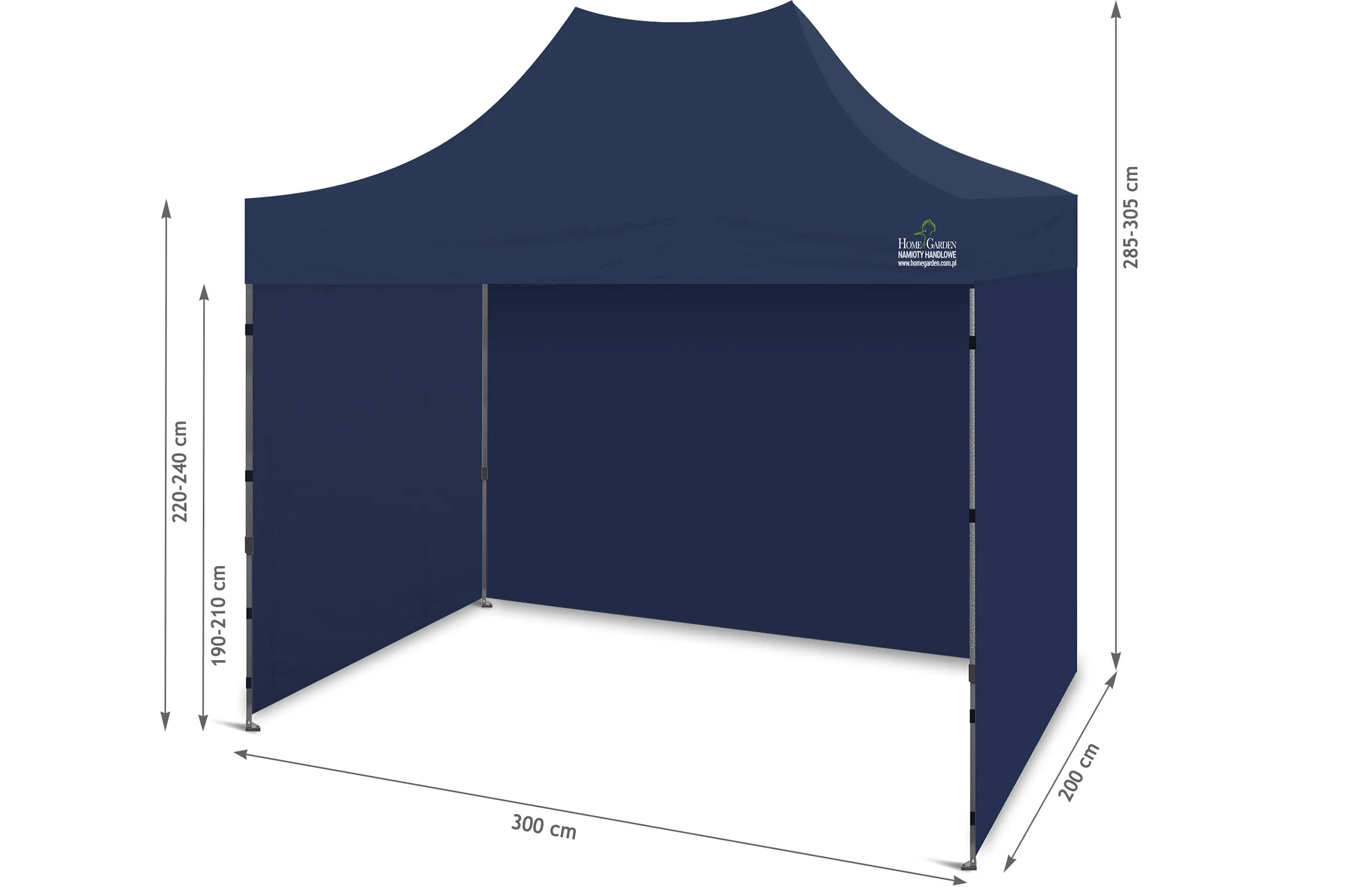 komercijalni šator 300 x 200 cm tamnoplave boje - slika 4