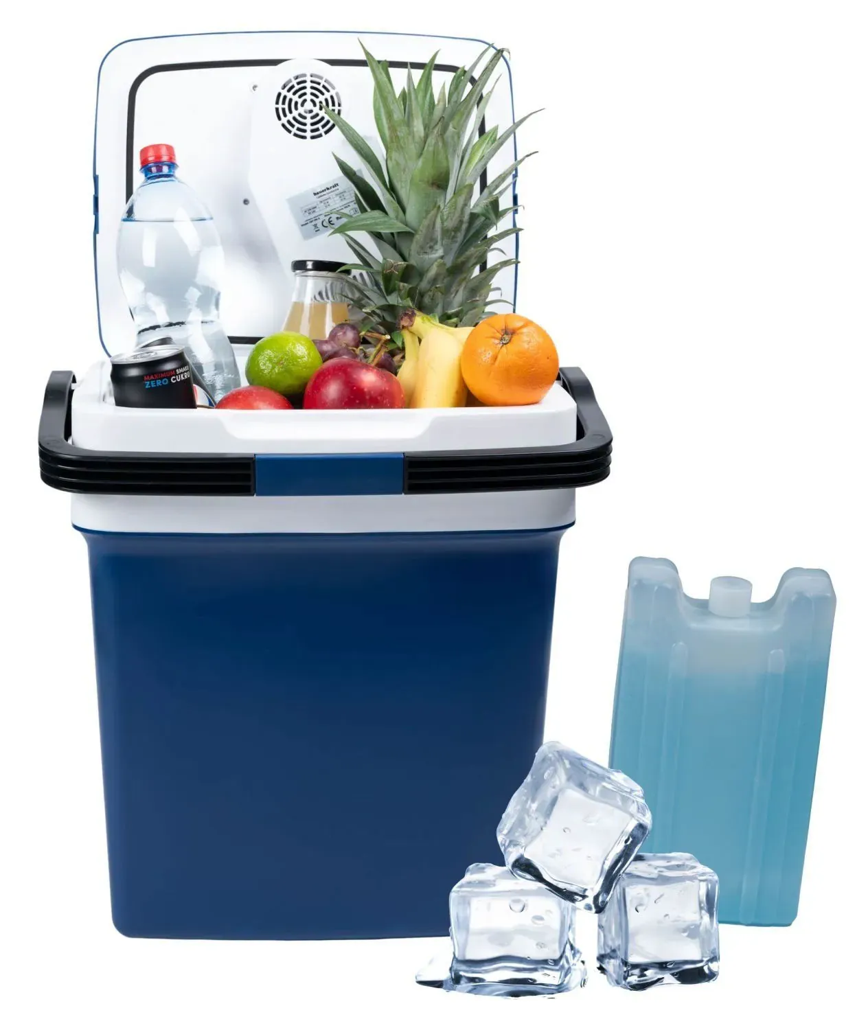 prijenosni auto hladnjak, 29l, 220-240v dc12v, funkcija grijanja, gratis umetak, plavi - slika 2
