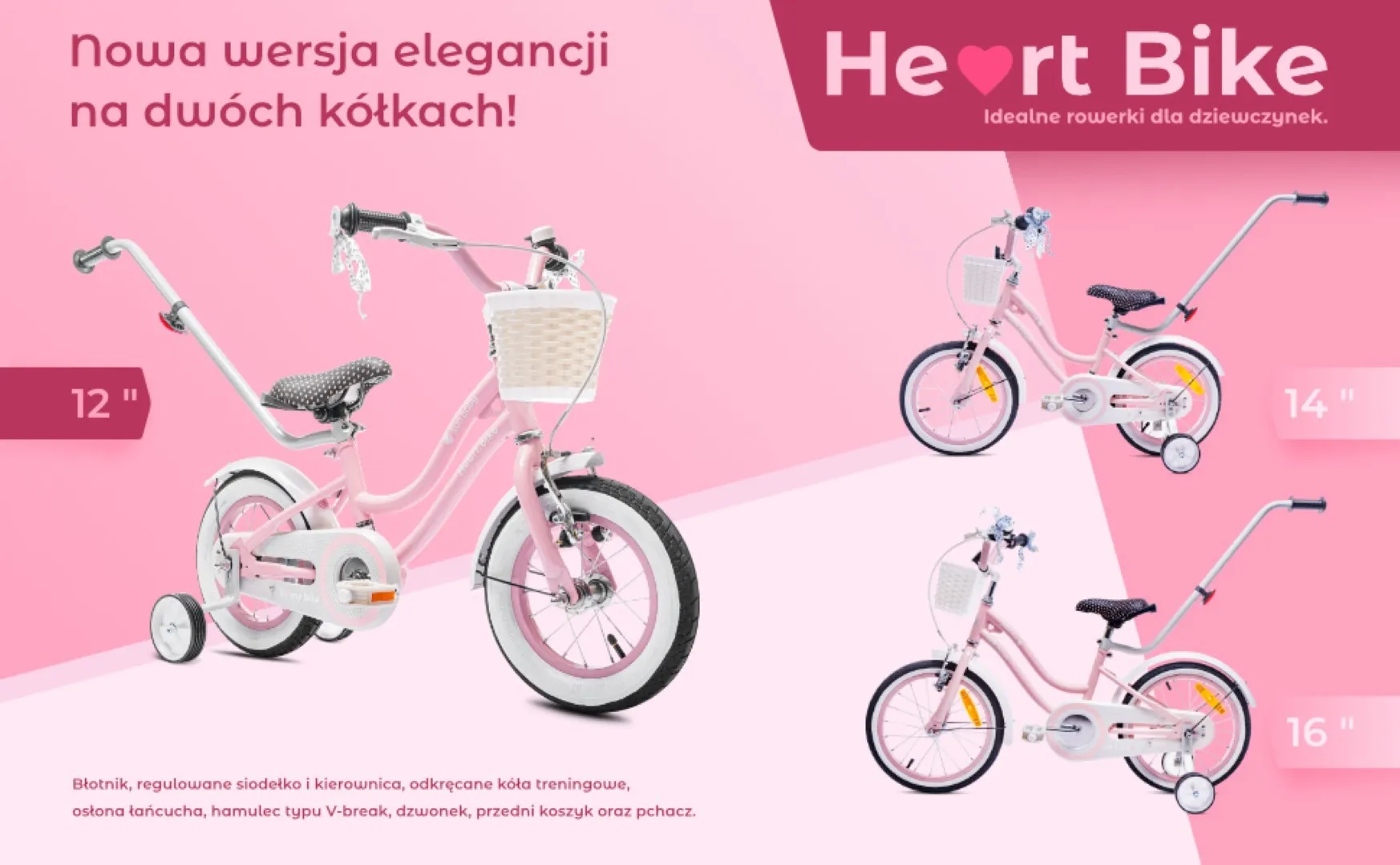 dječji bicikl guralica heart 12" rozi - slika 9