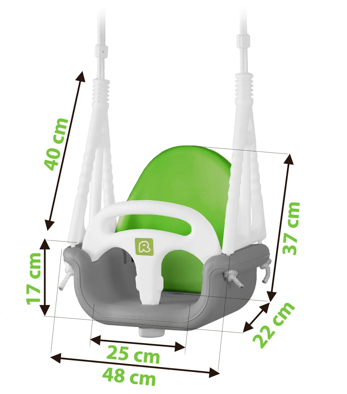 modularna ljuljačka 3 u 1 ricokids sivo zelena - slika 4