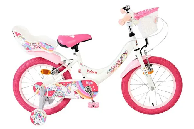Volare dječji bicikl Unicorn 16″ bijele boje, s dvije ručne kočnice - Pribislavec