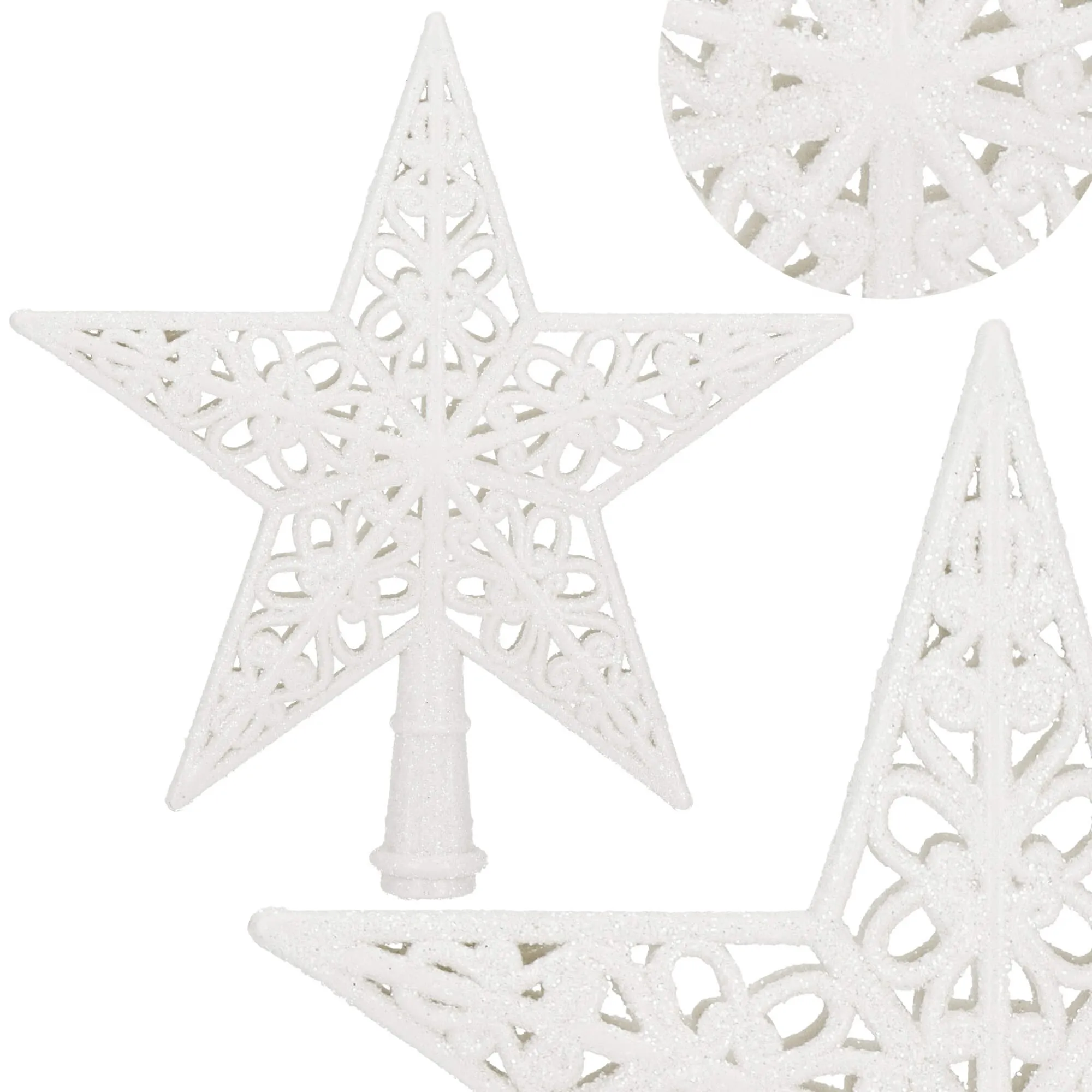 božićni ukras zvijezda 19,5 × 20,5 cm bijela - slika 5