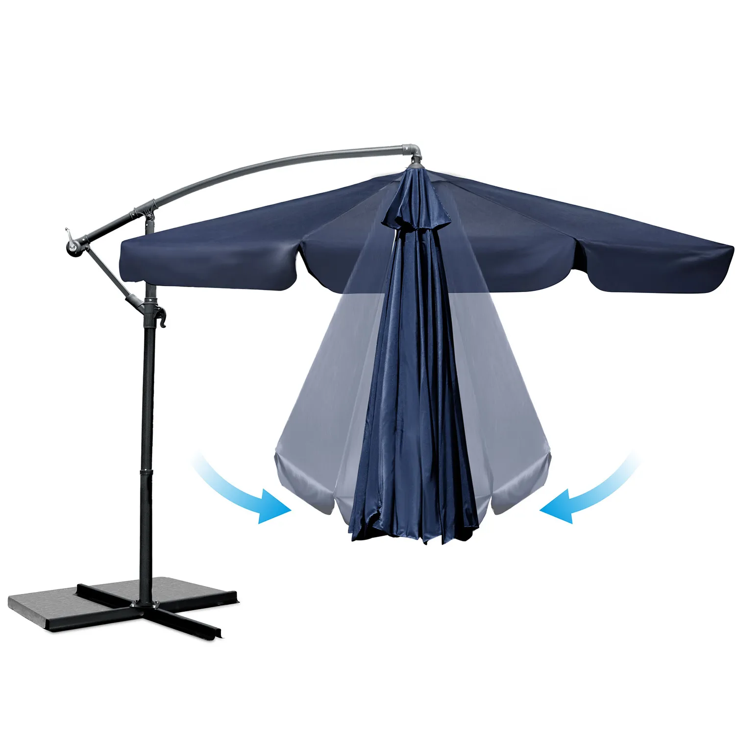 sklopivi vrtni suncobran s 6 segmenata, 350 cm, s navlakom – plonos pl-880 - slika 6