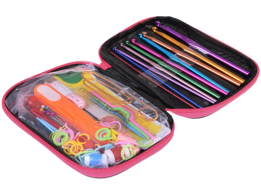 set za heklanje, 100 komada heklalica 0,6-6,5 mm s dodatkom u torbici - slika 5