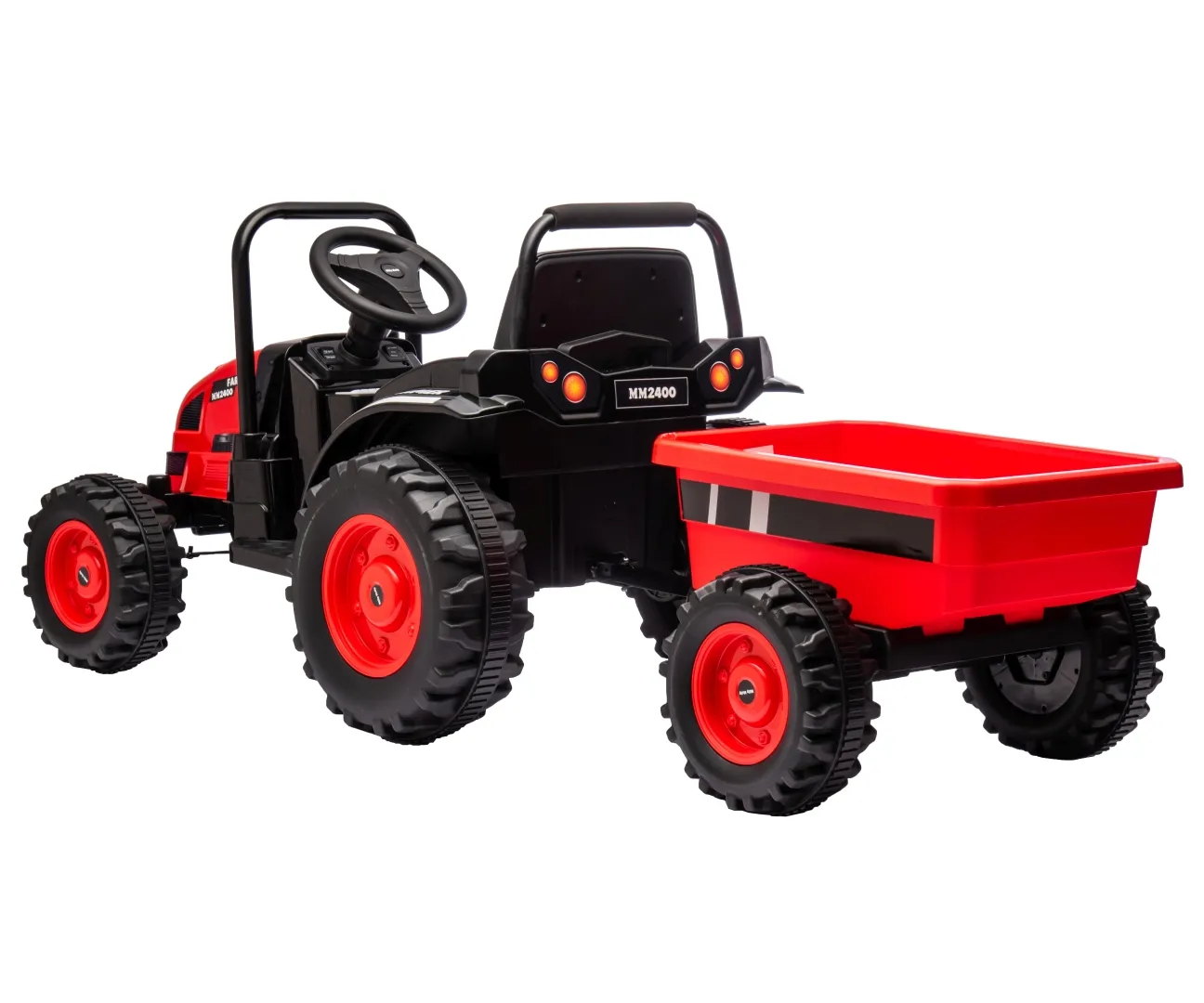 vozilo na akumulator traktor s prikolicom farmer red - slika 5
