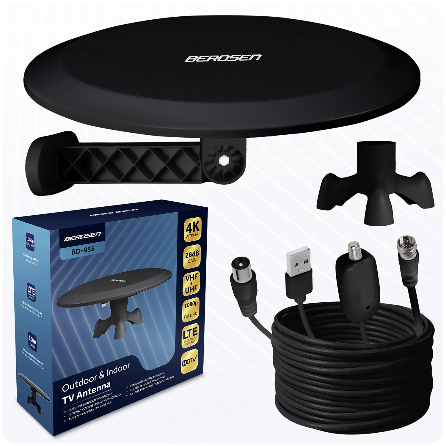 berdsen bd-955 crna unutarnja/vanjska tv ultra hd 4k antena - slika 3