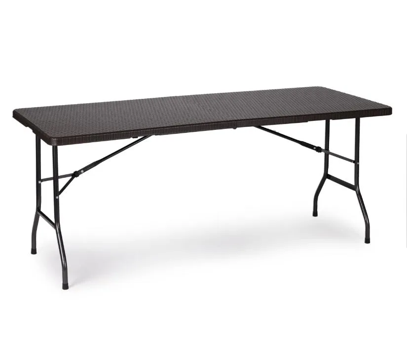 modernhome catering stol 180 cm + 2 klupe - smeđi rattan - slika 4