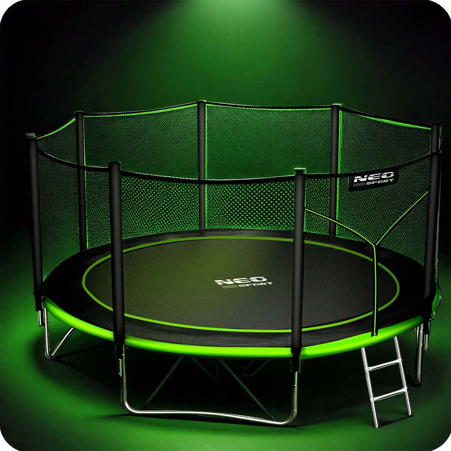 neo-sport vrtni trampolin 404 cm (13 ft) s vanjskom mrežom i ljestvama - slika 6