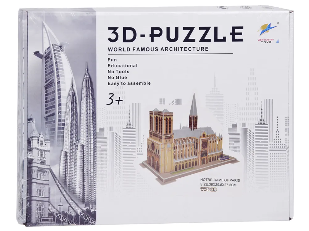 3d puzzle katedrale notre-dame u parizu - slika 5