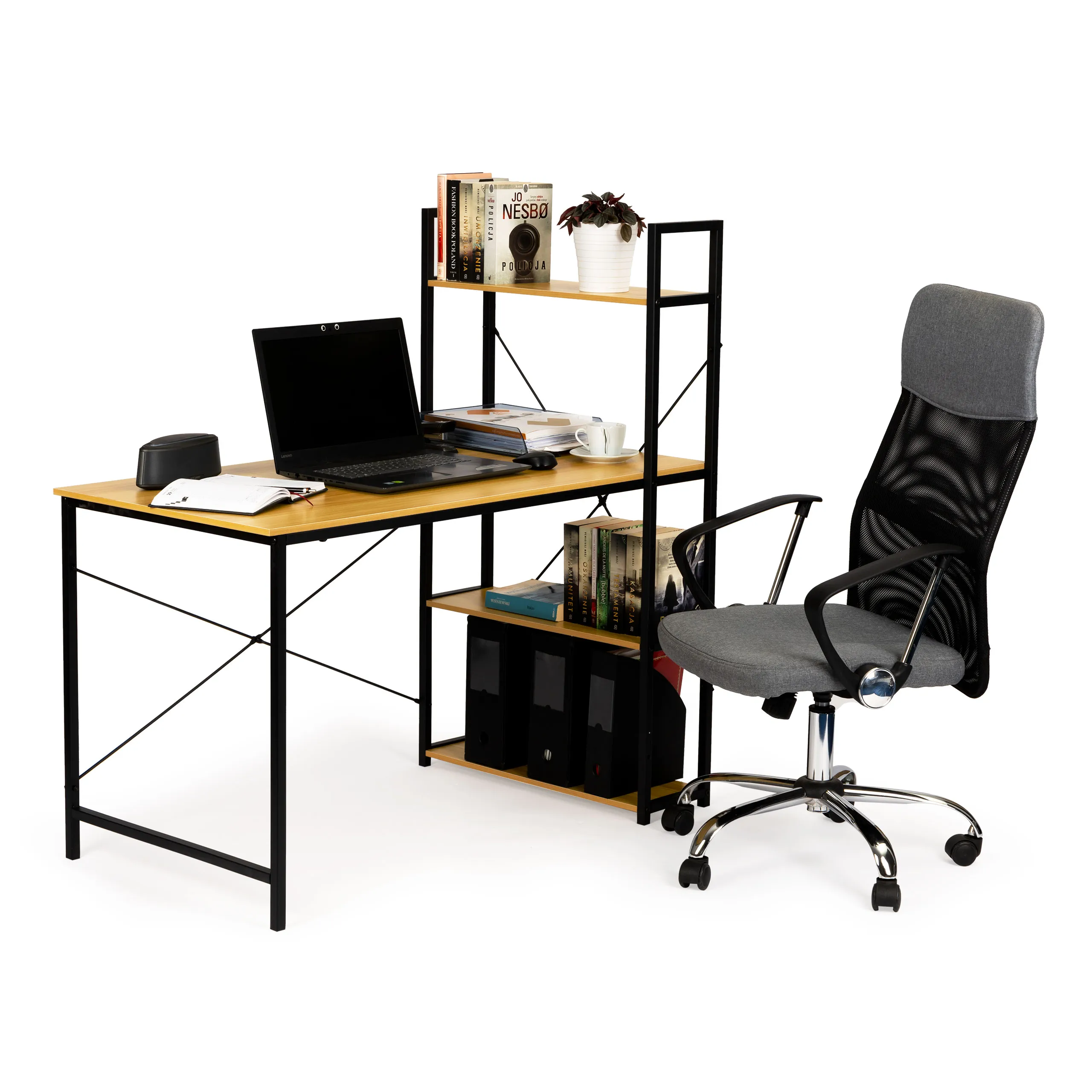 modernhome stol kombinacije drva i metala - slika 9