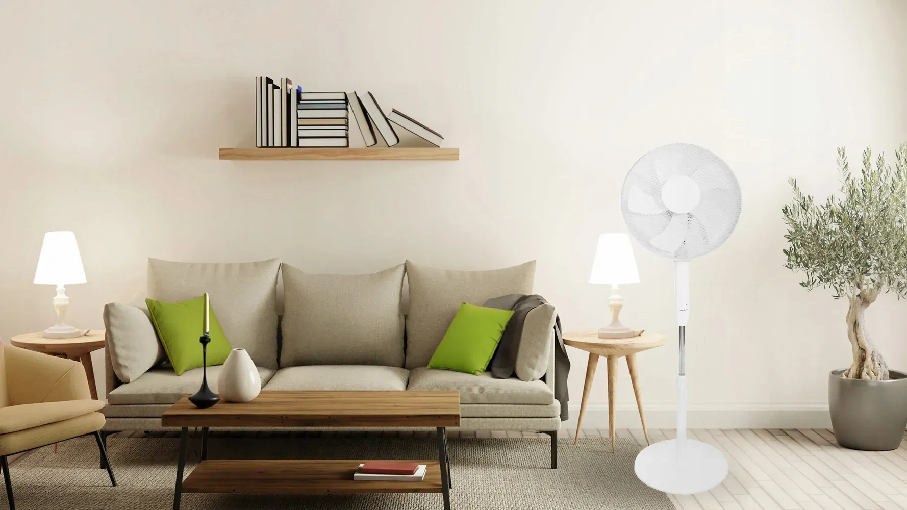 samostojeći podni ventilator, 45 w, 3 načina rada, 5 lopatica, bijele boje - slika 5