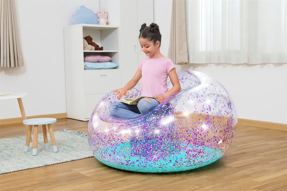 bestway svjetlucava stolica na napuhavanje 114 x 112 x 66 - slika 8