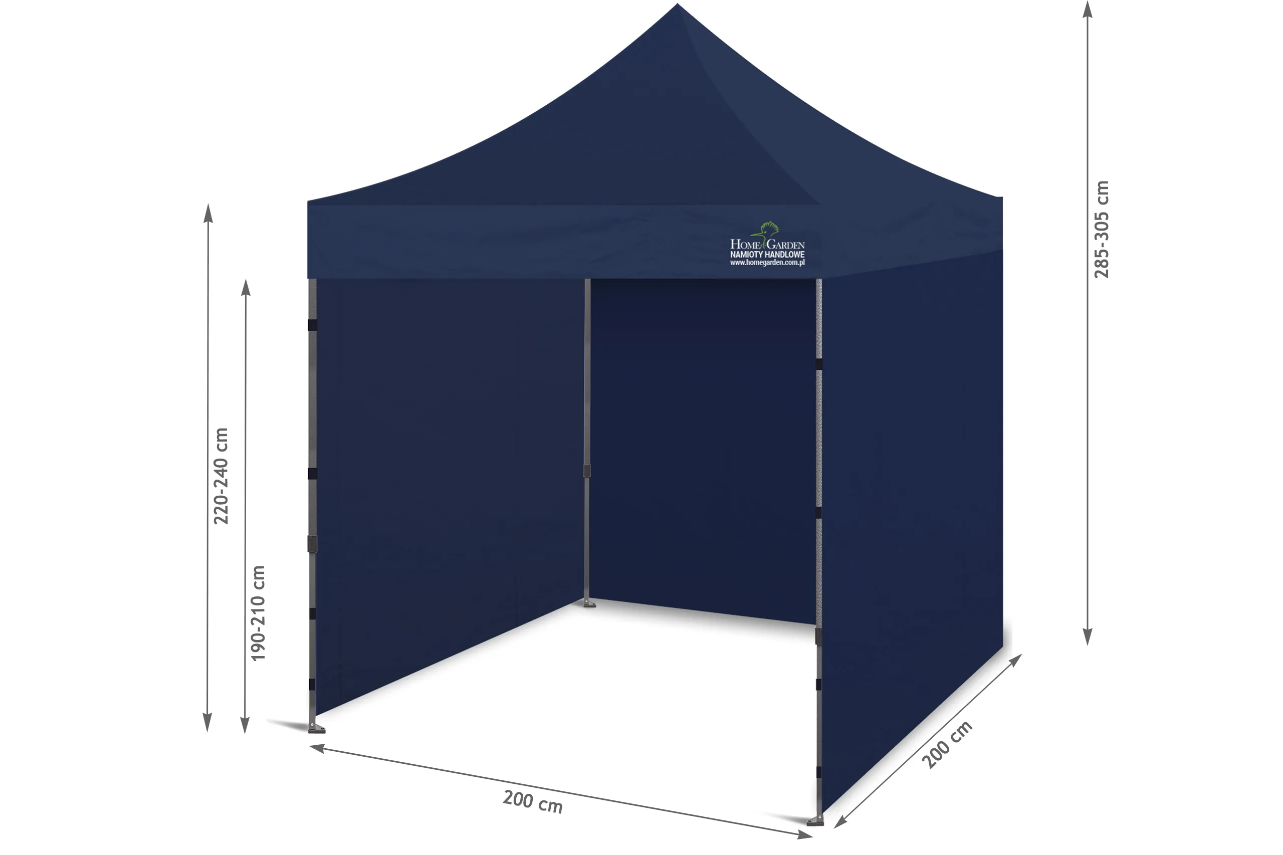 komercijalni šator 200 x 200 cm tamnoplave boje - slika 4
