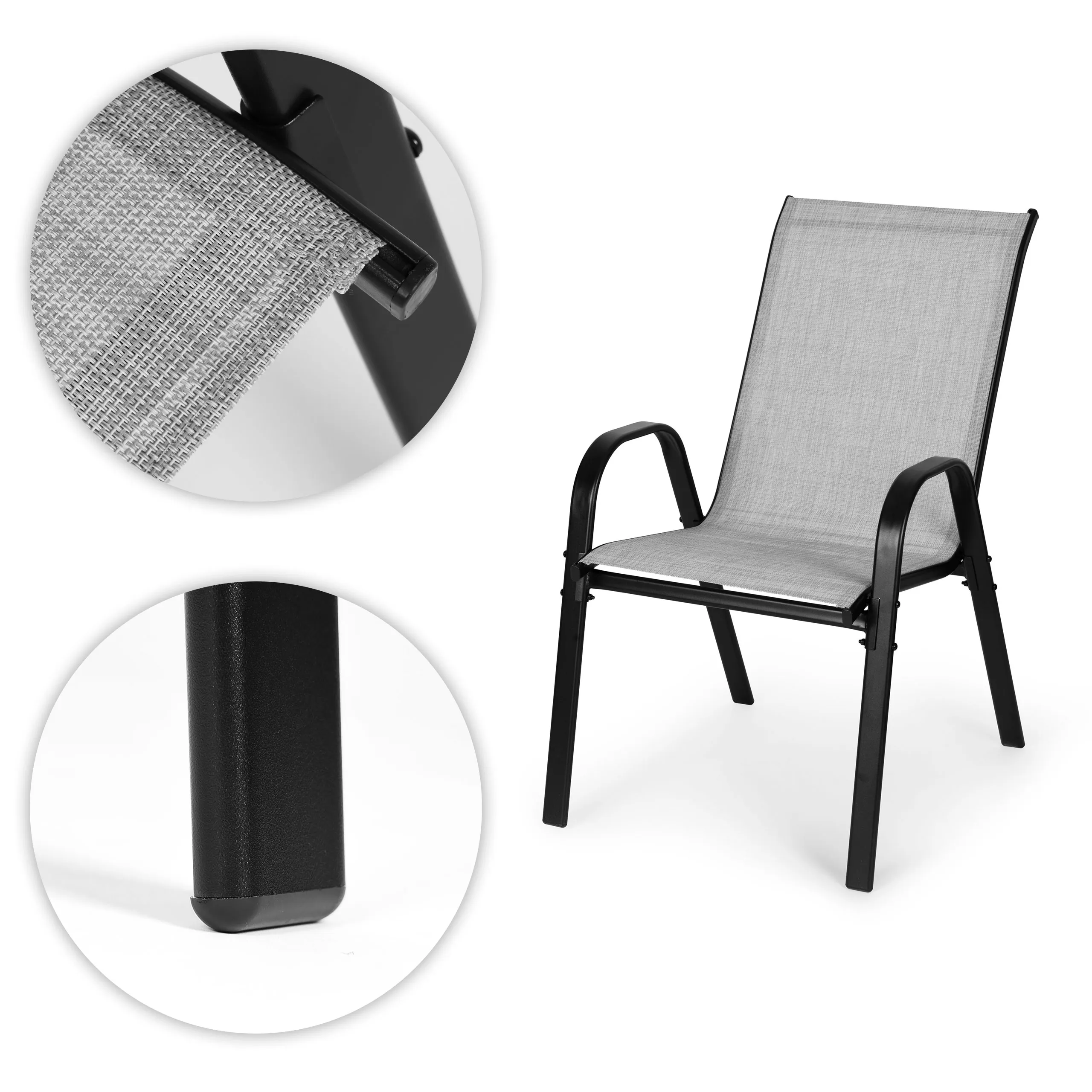multigarden set od 4 vrtne stolice – za terasu ili balkon, svijetlosive - slika 8