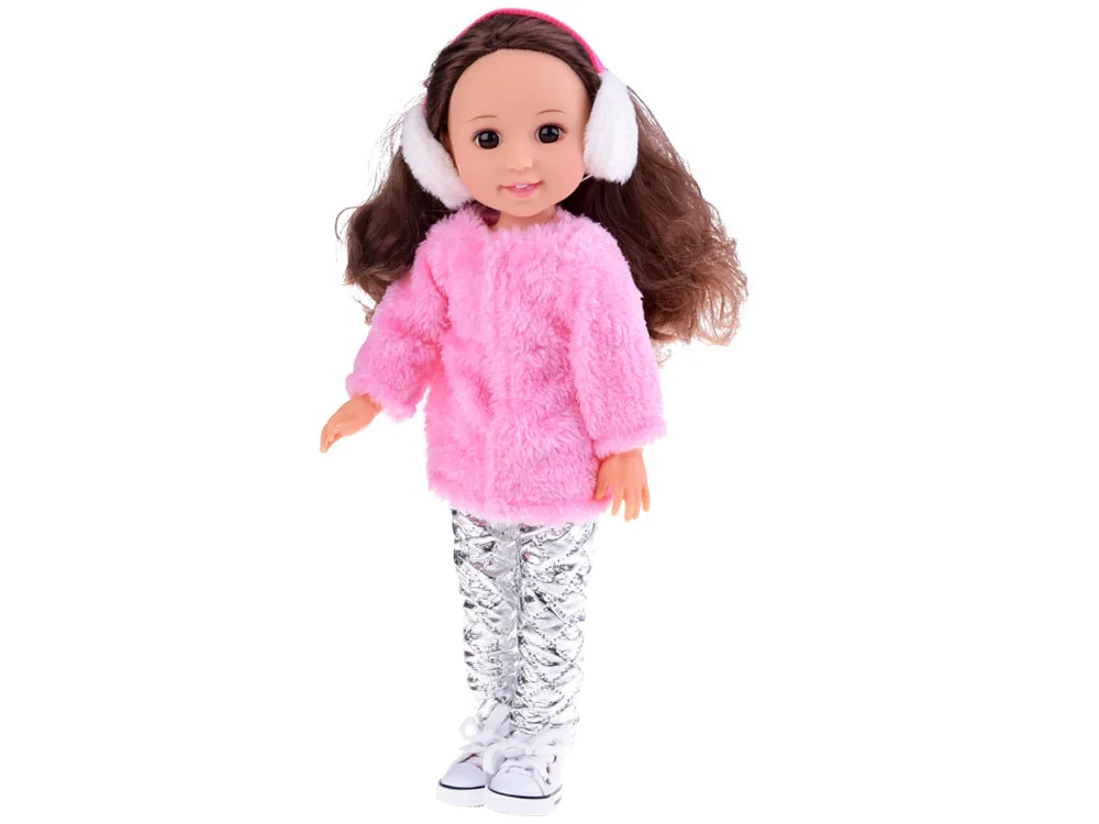 lutka u zimskoj opremi roza 38cm - slika 6