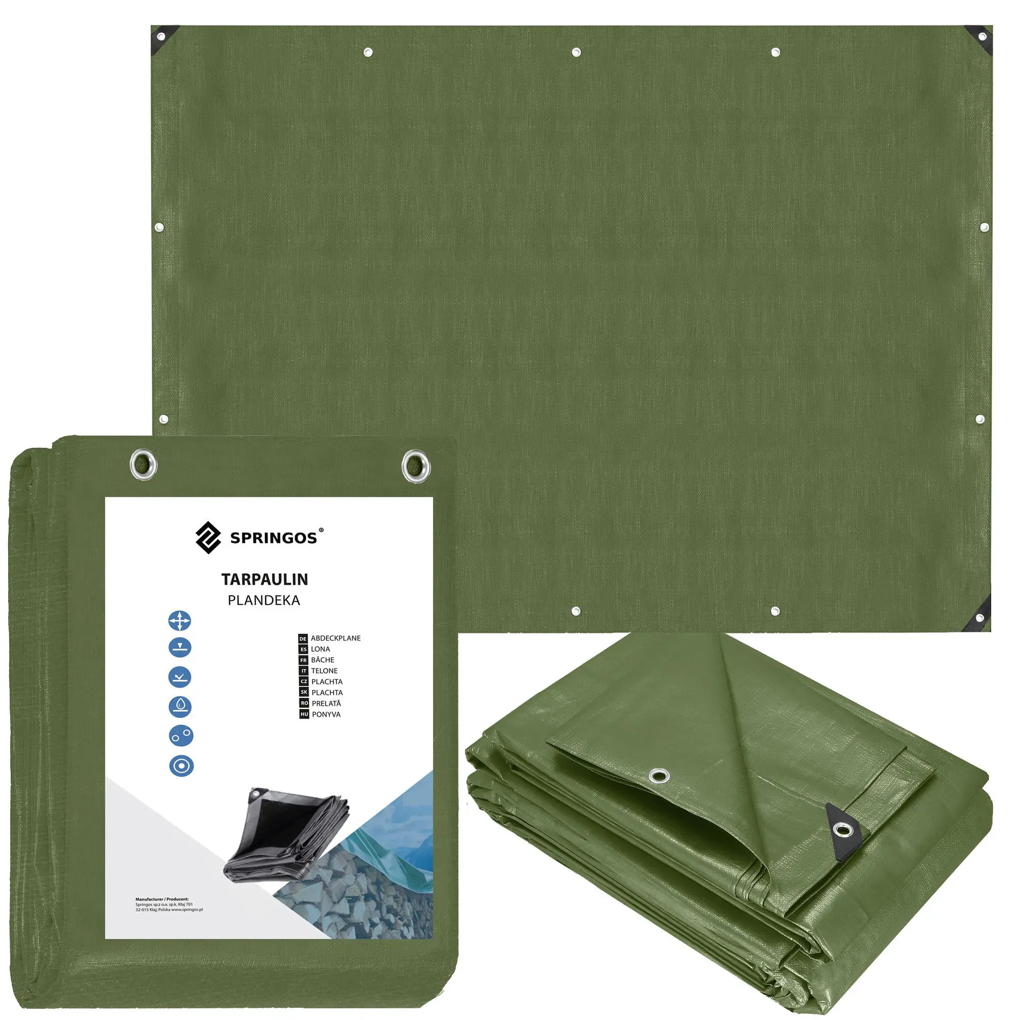 cerada 5 x 8 m tamnozelena srebrna - slika 2