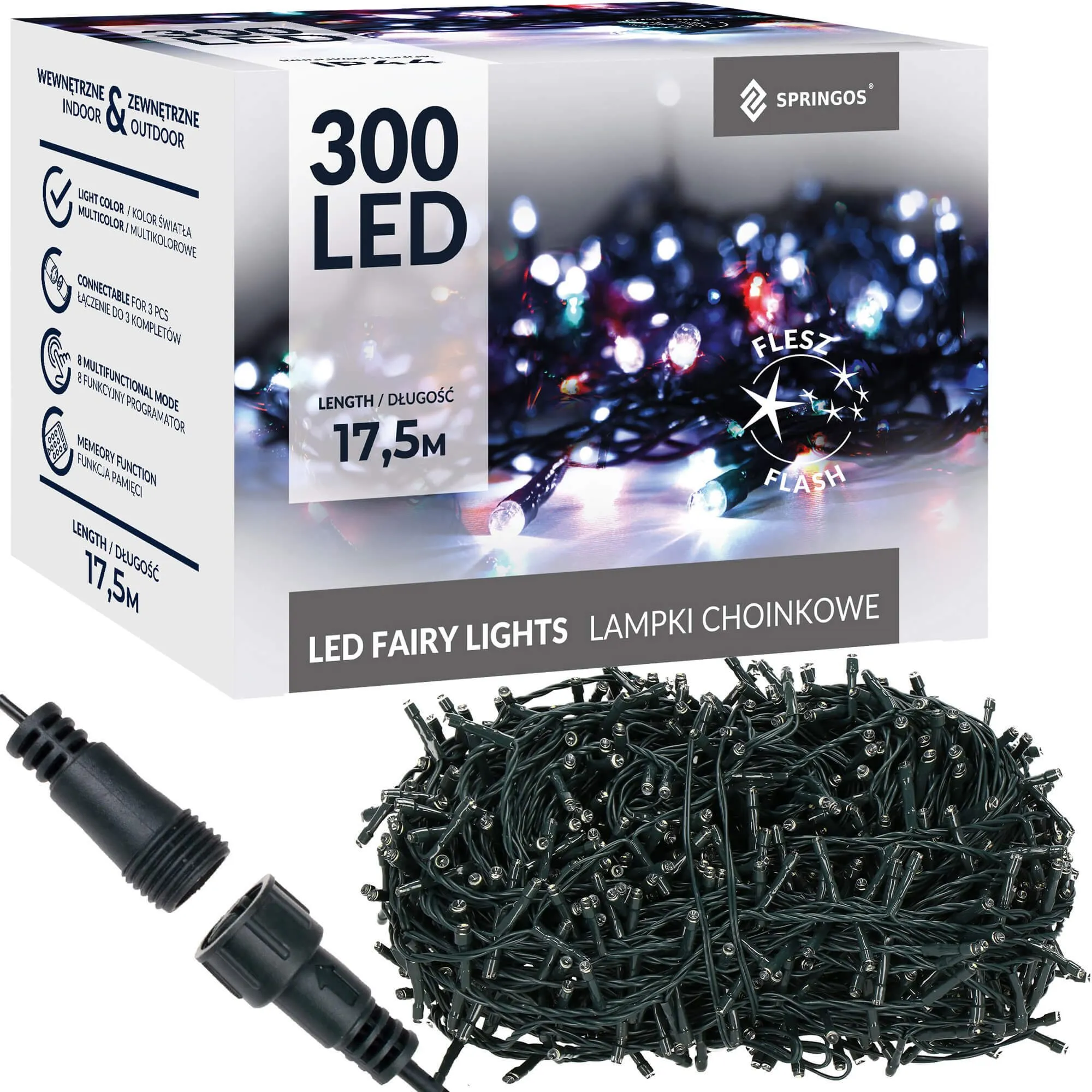 lampice za božićno drvce 300 led dioda višebojne - slika 7